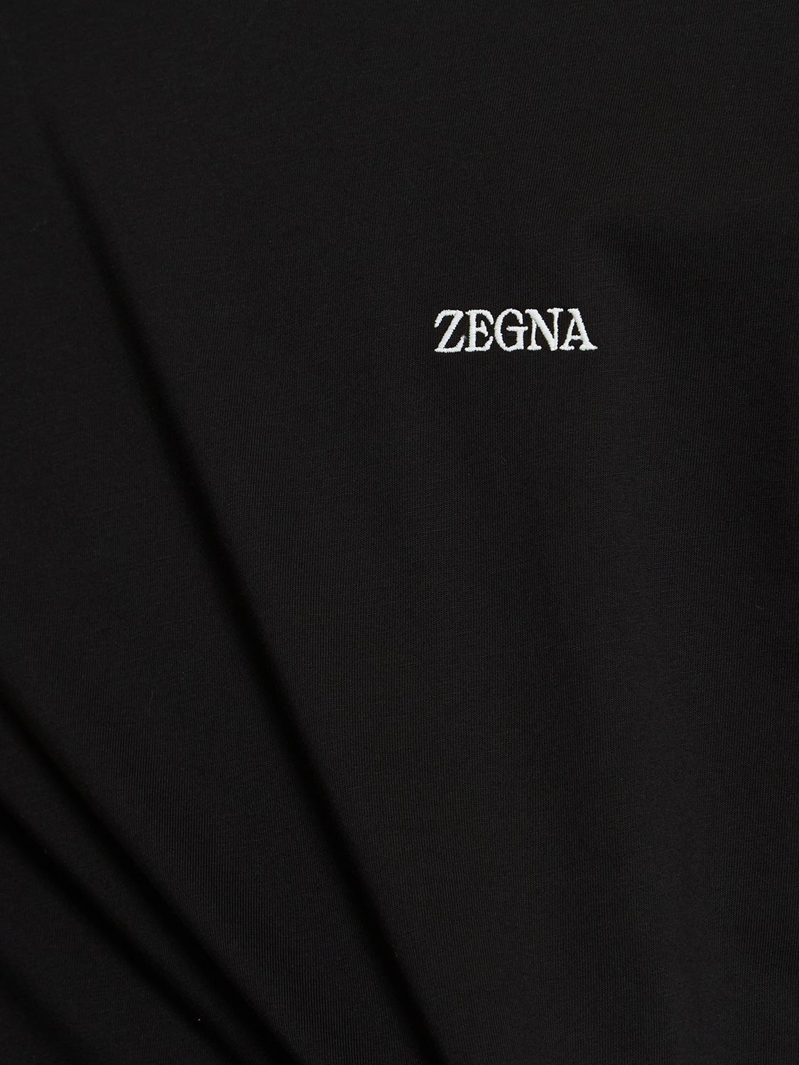 Shop Zegna Short Sleeved T-shirt In Black