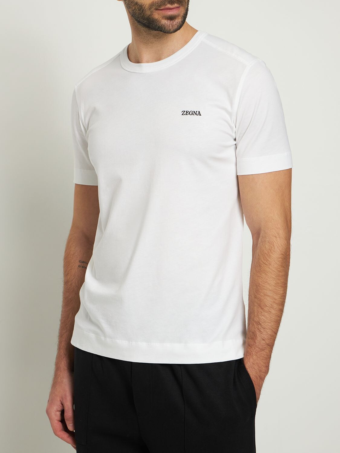 Shop Zegna Short Sleeved T-shirt In White