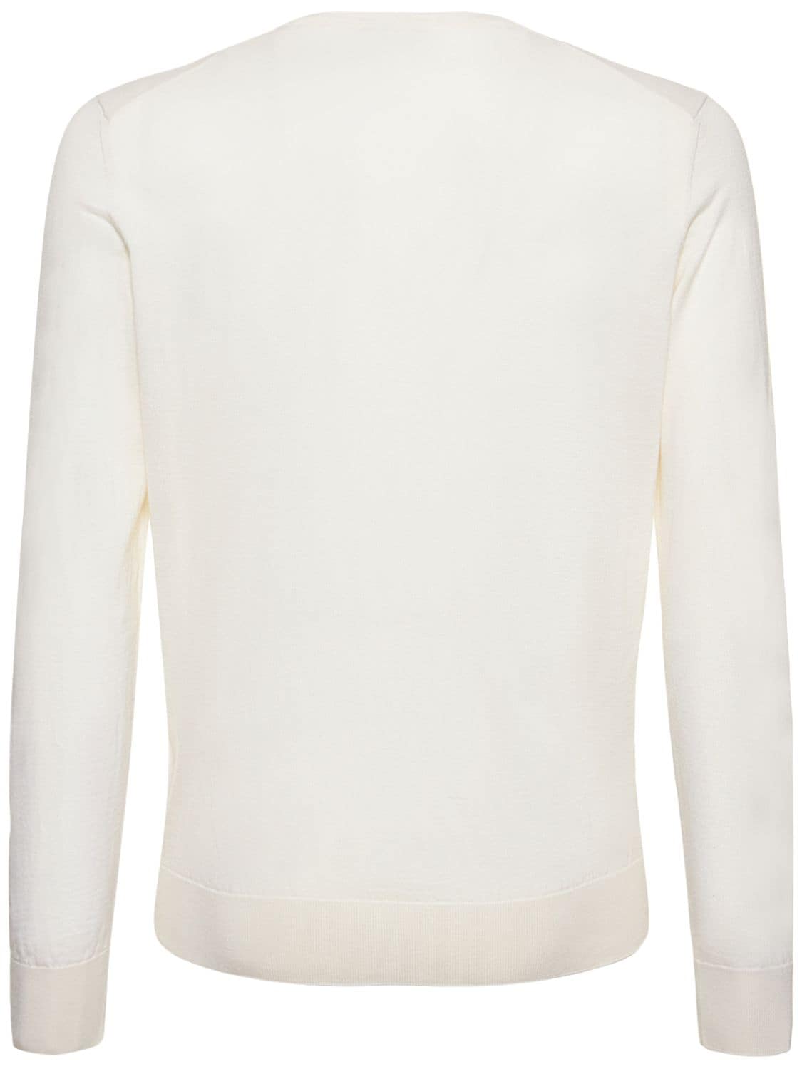 Shop Zegna Cashmere & Silk Light Knit Sweater In White