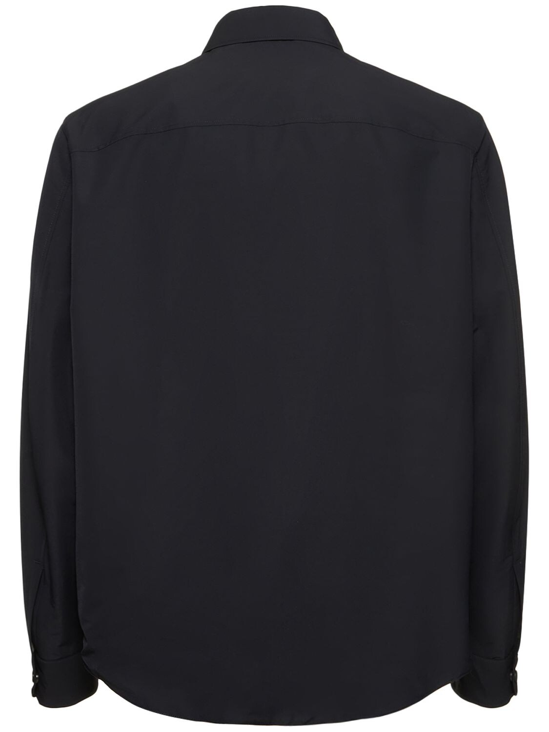 Shop Zegna Wool & Nylon Overshirt In Navy