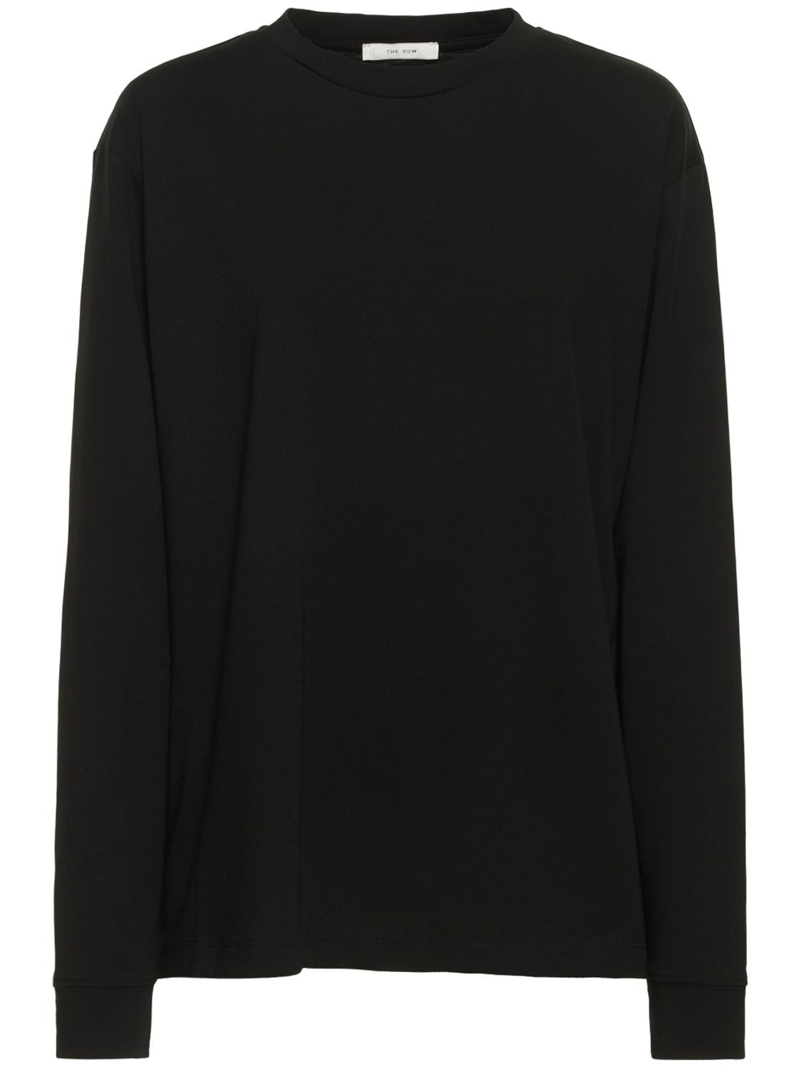 Shop The Row Ciles Long Sleeve Cotton Jersey T-shirt In Black