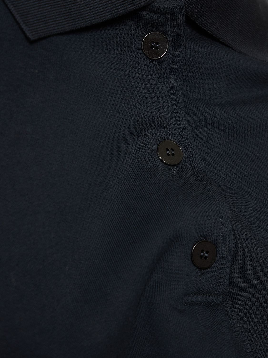 Shop The Row Corzas Cotton Jersey Polo Sweatshirt In Navy