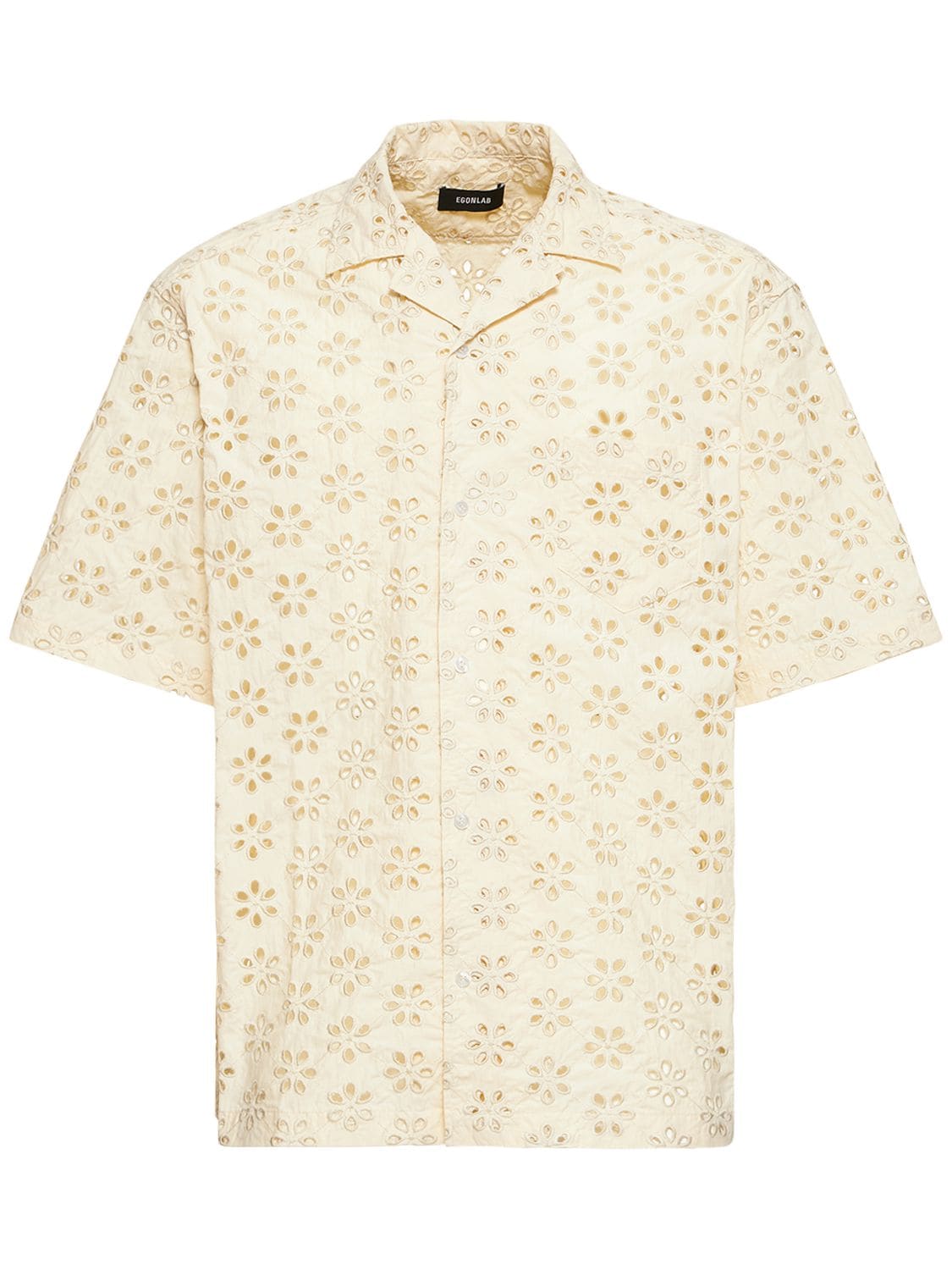 Shop Egonlab Wonderland Summer Short Sleeve Shirt In Beige