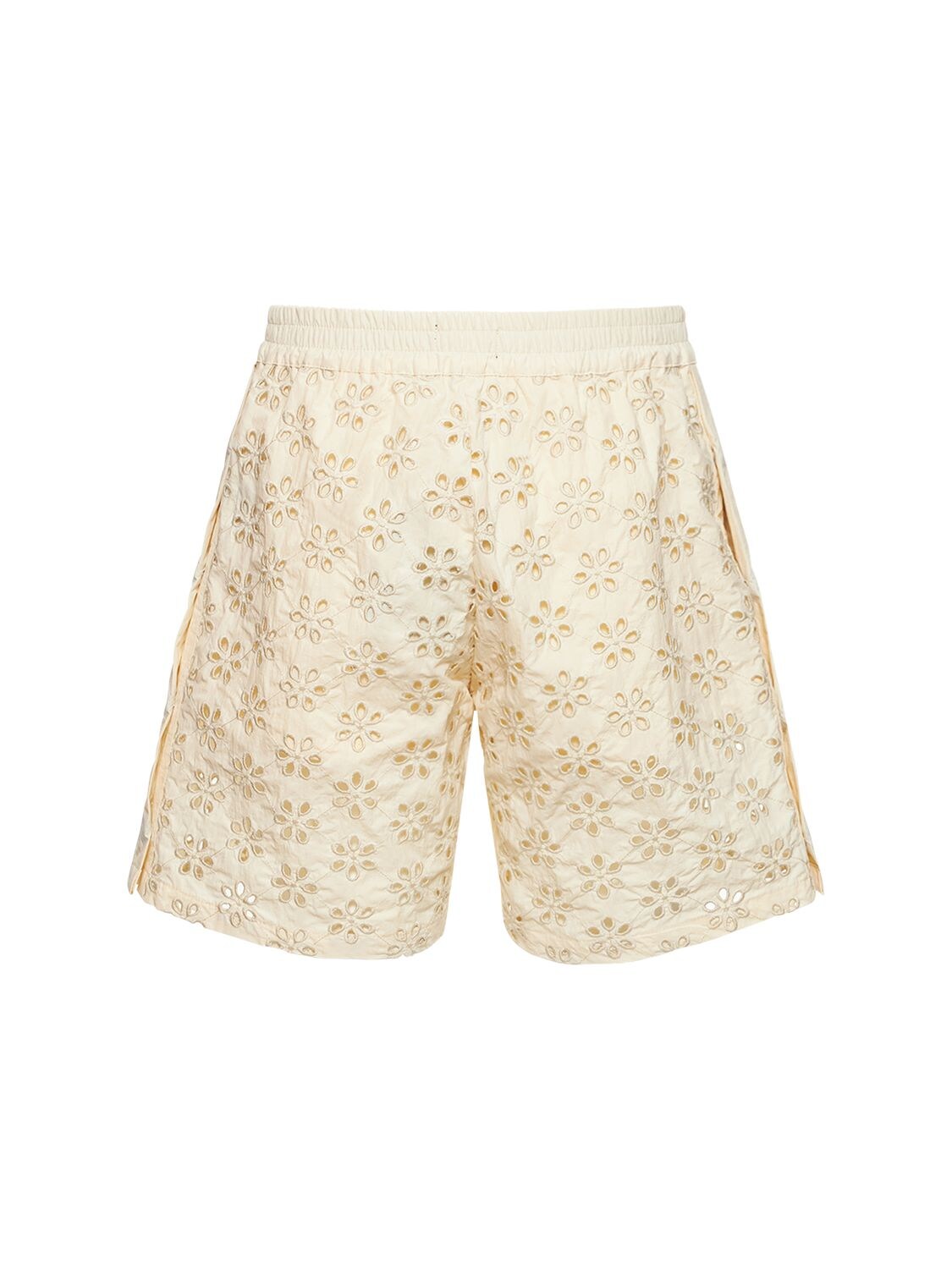 Shop Egonlab Elastic Cotton Shorts In Beige