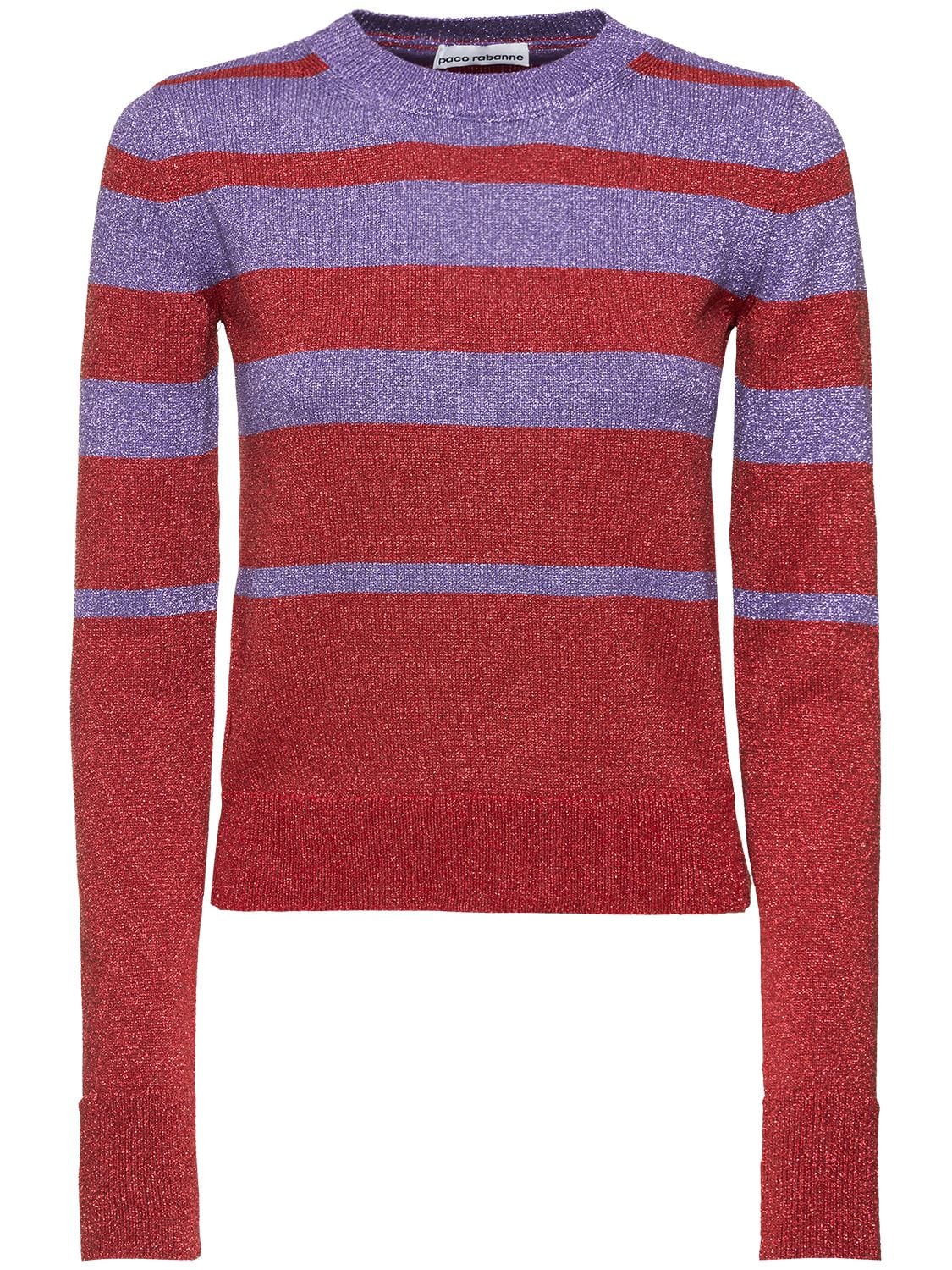 Striped Knit Lurex Sweater