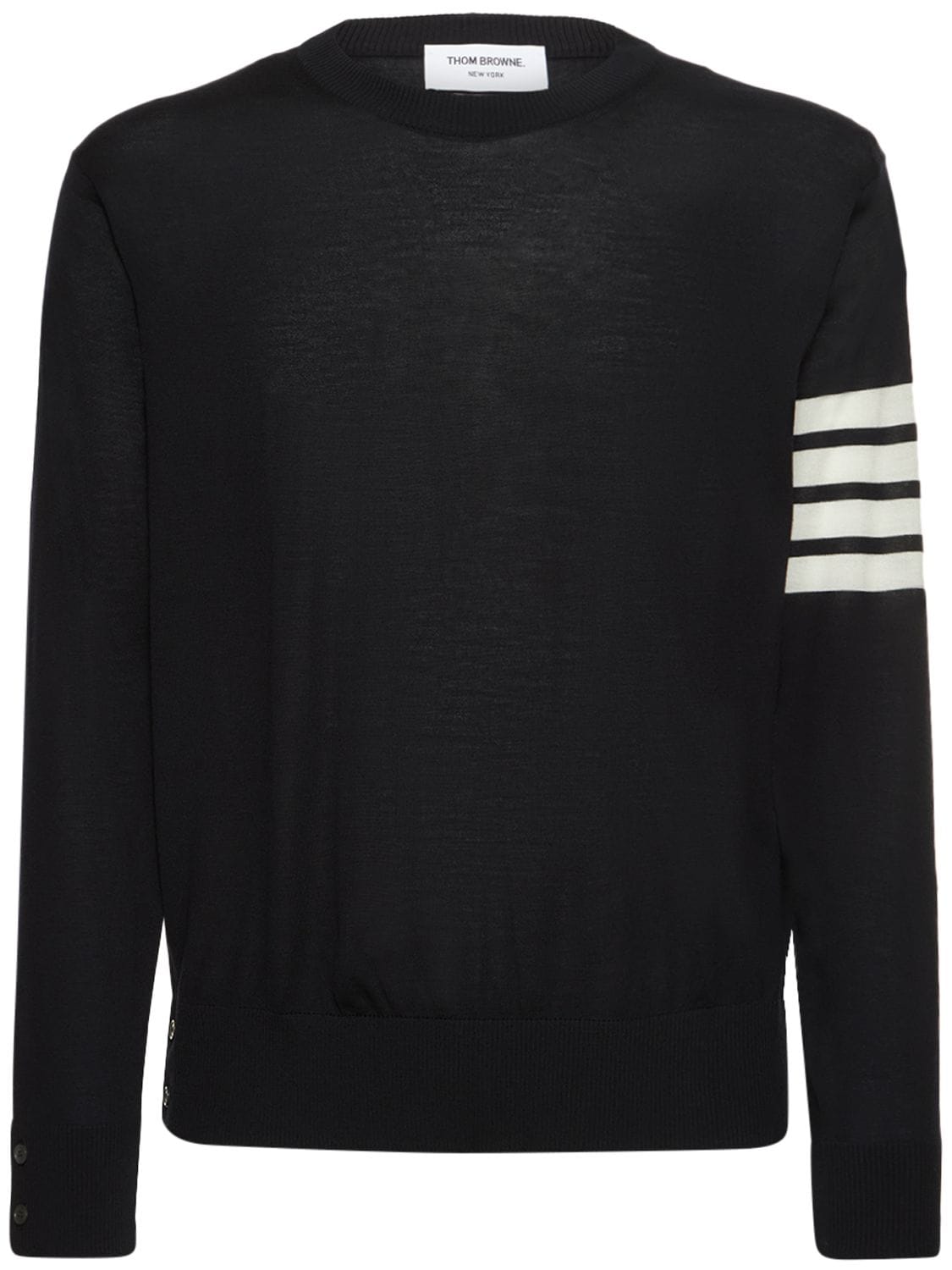 Image of Wool Crewneck Sweater W/ Stripes