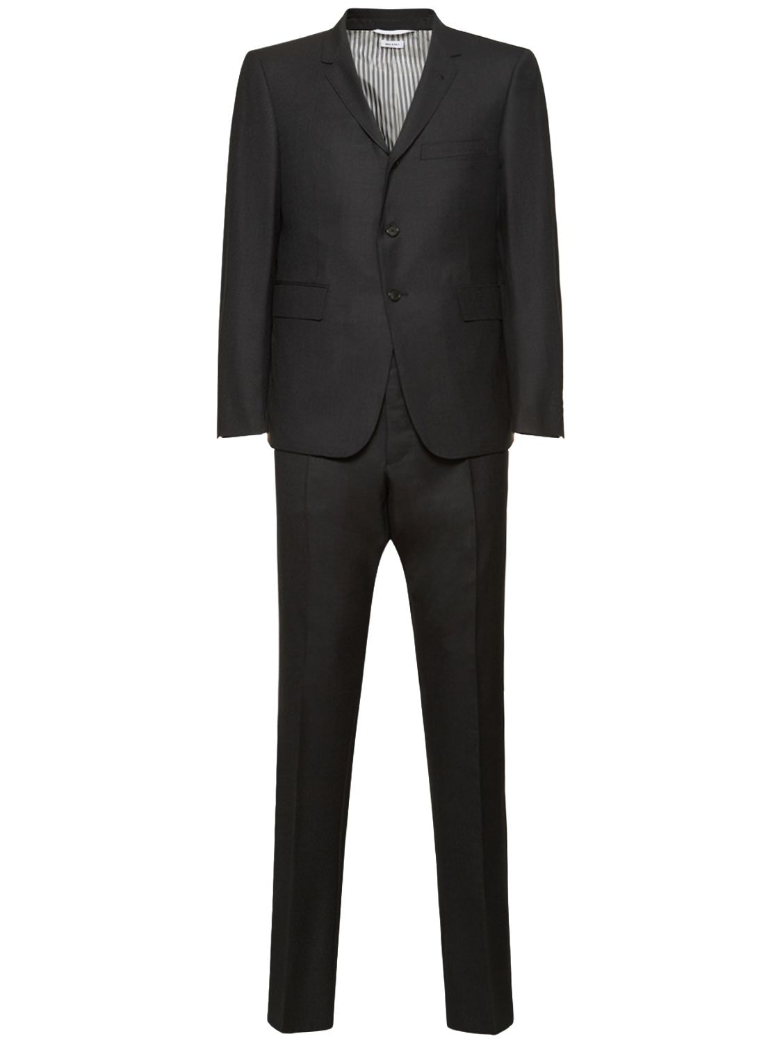 Thom Browne Light Wool Gabardine Suit In Charcoal