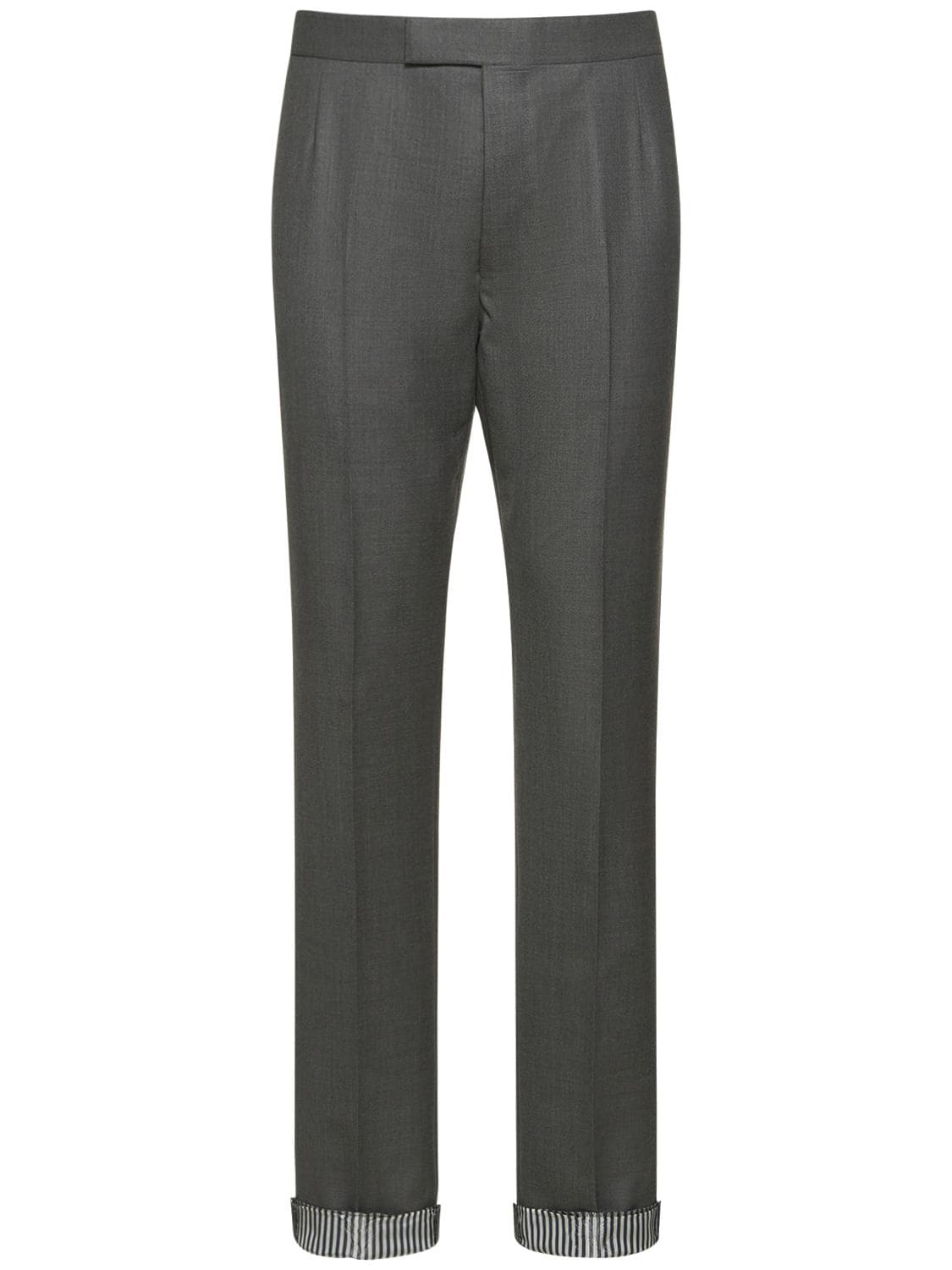 Thom Browne Classic Side Tab Wool Pants In Med Grey