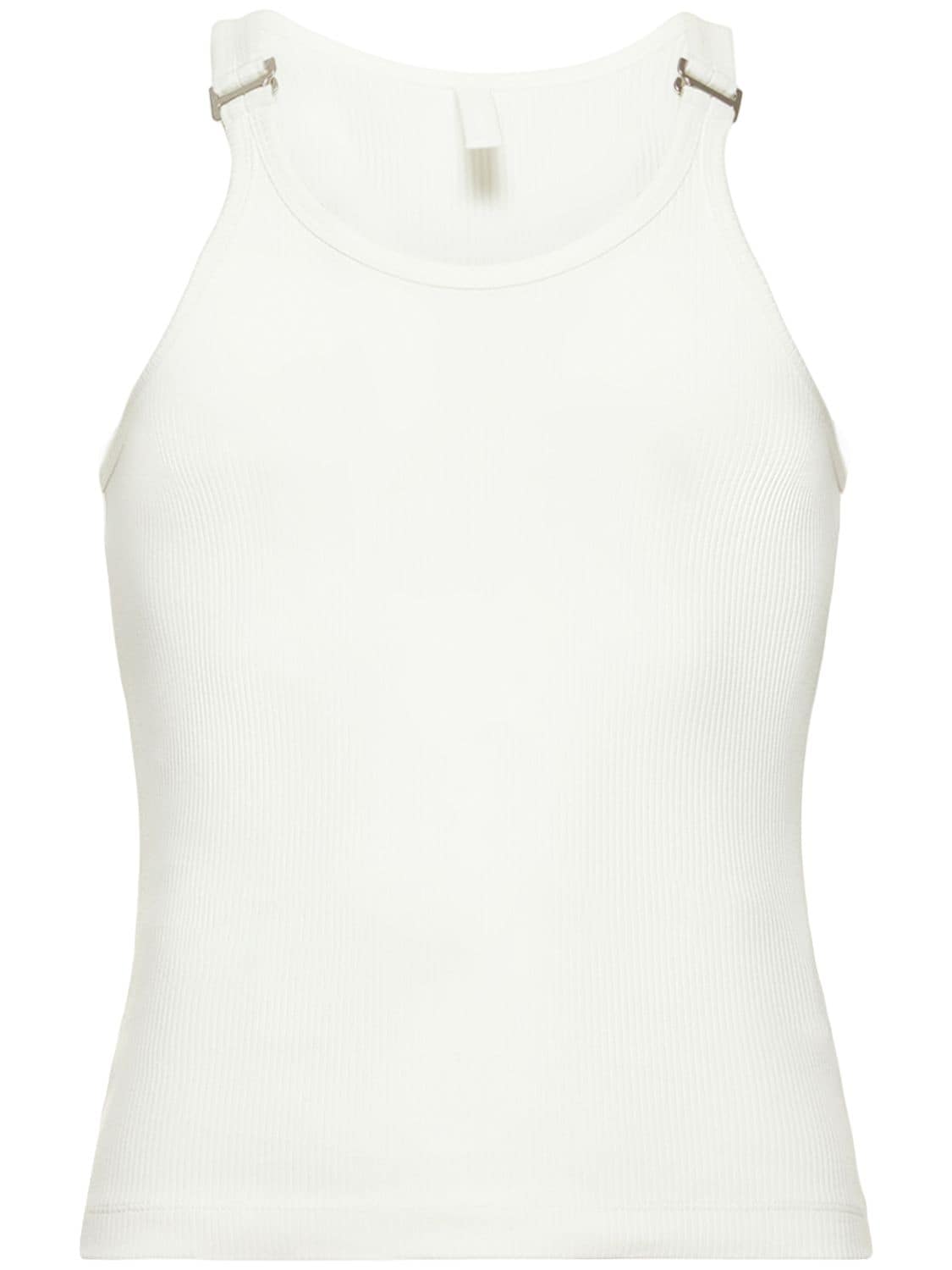 DION LEE E-HOOK RIBBED COTTON TANK TOP