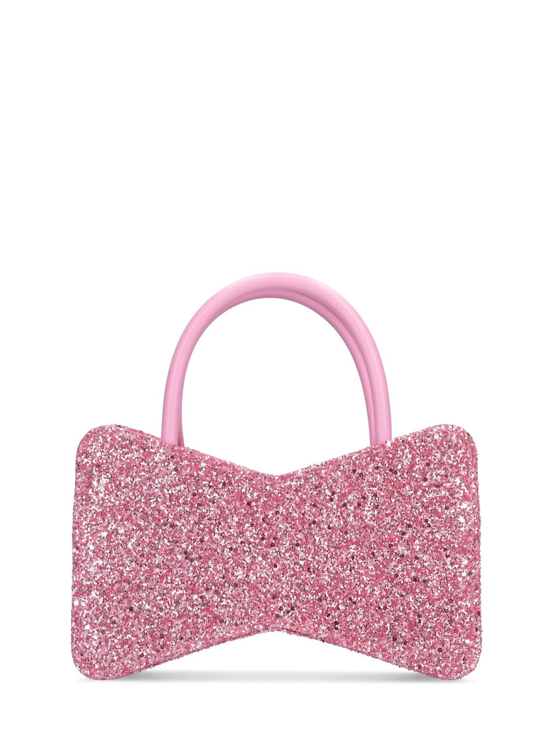 MACH & MACH Bow Shape Glitter Top Handle Bag
