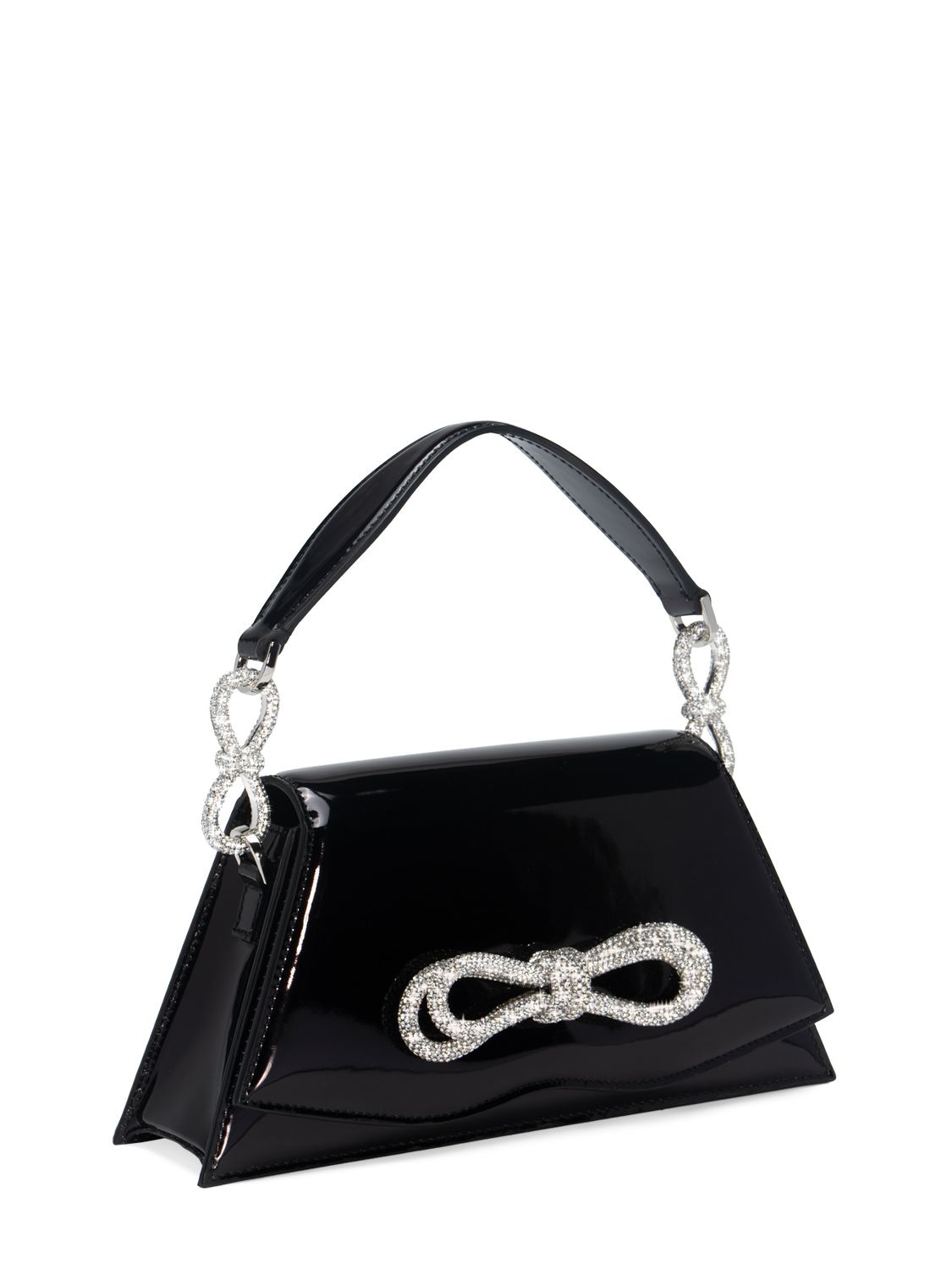 Shop Mach & Mach Medium Samantha Patent Leather Handbag In Black