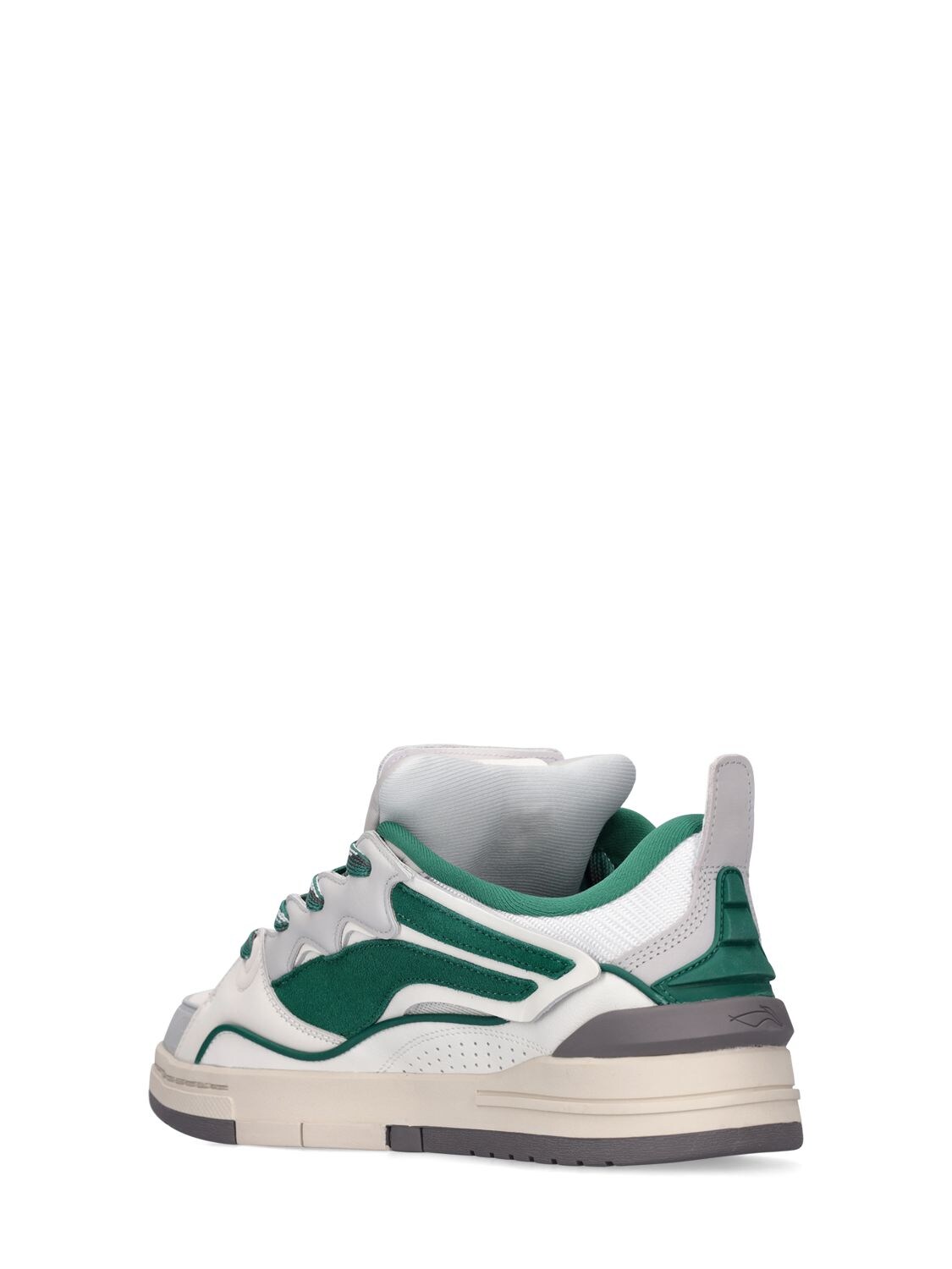 Shop Li-ning Wave Golden Green Sneakers In Grey,green