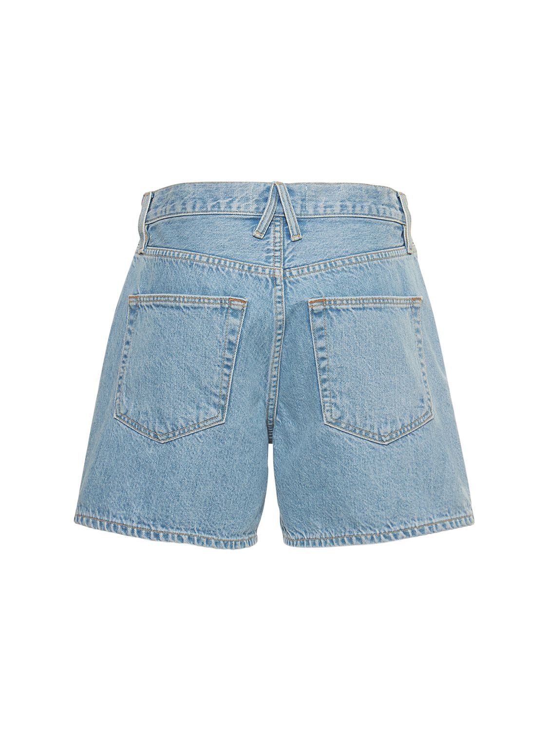 Shop Slvrlake Walker Cotton Denim Shorts In Blue