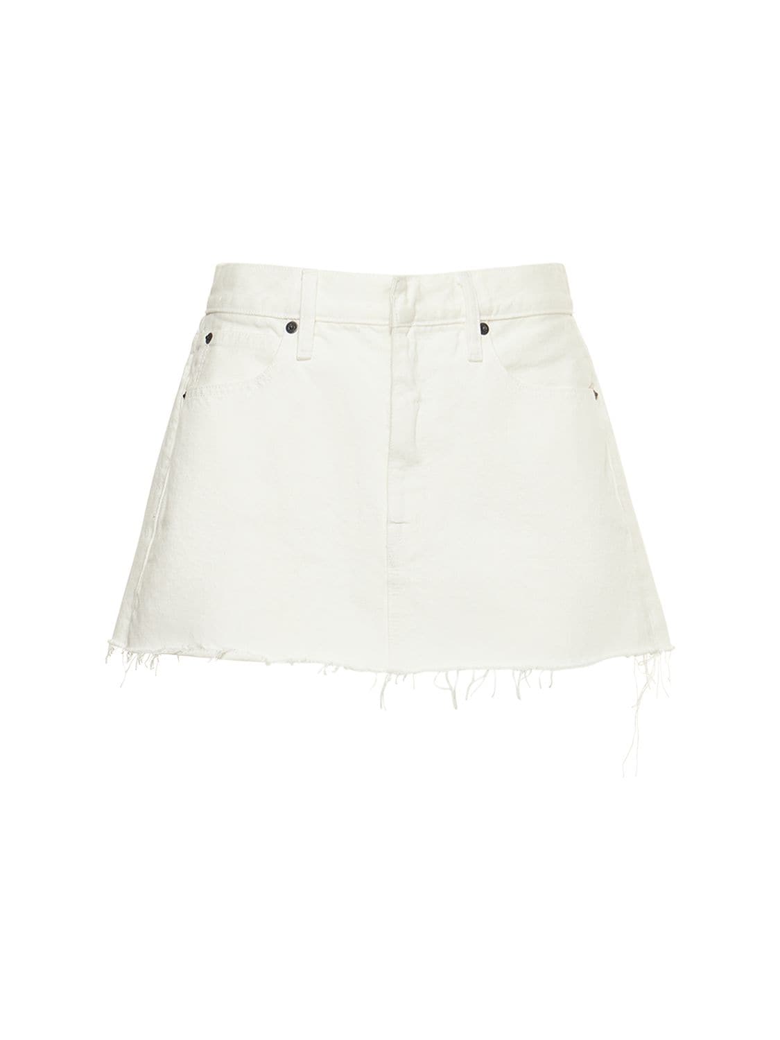 SLVRLAKE MICRO CUT OFF COTTON DENIM MINI SKIRT