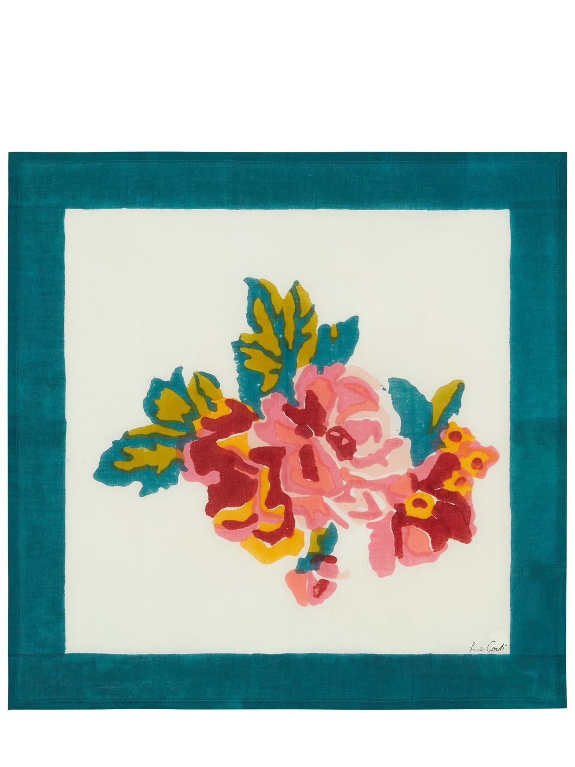 Shop Lisa Corti Set Of 4 Lisa Bouquet Cream Napkins In Multicolor