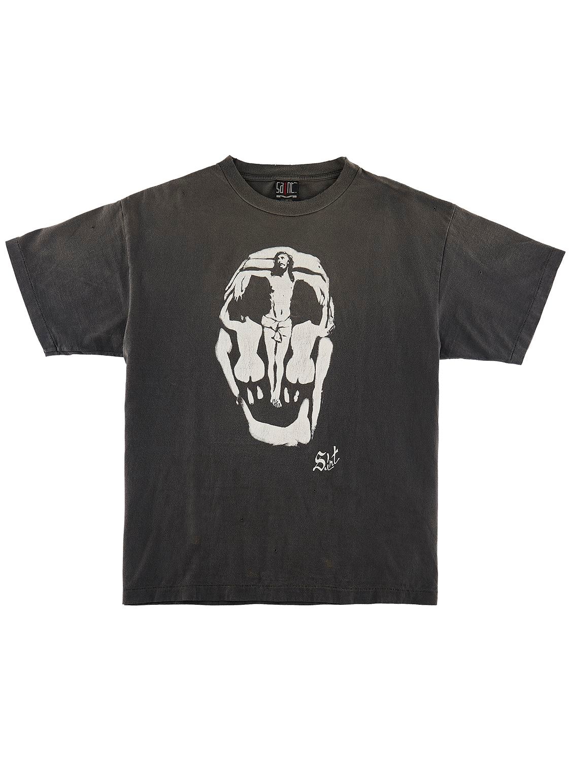 Saint Skull Printed T-shirt In Black