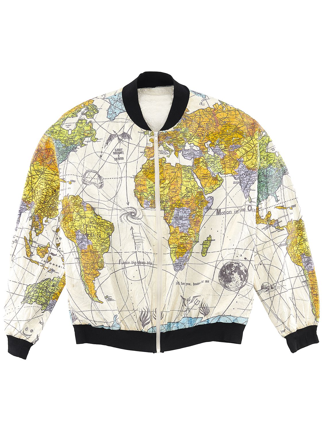 Shop Saint Michael X Dr Woo Printed Bomber In White