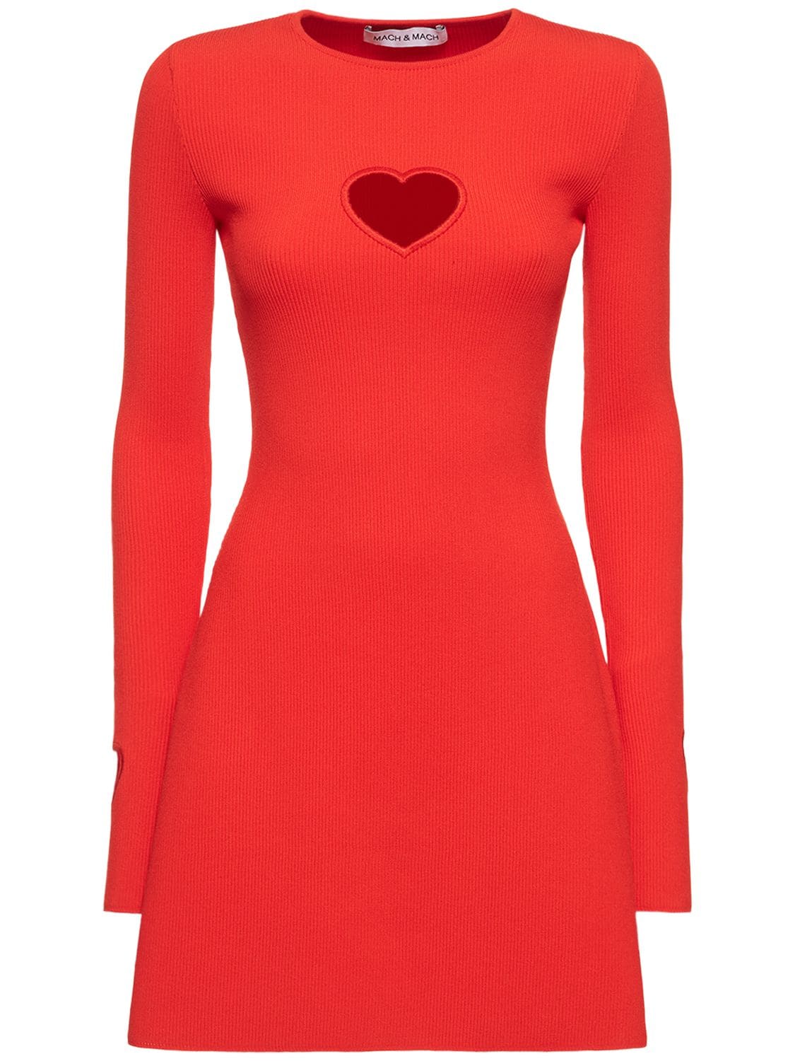 Aimée Heart Cutout Viscose Mini Dress – WOMEN > CLOTHING > DRESSES