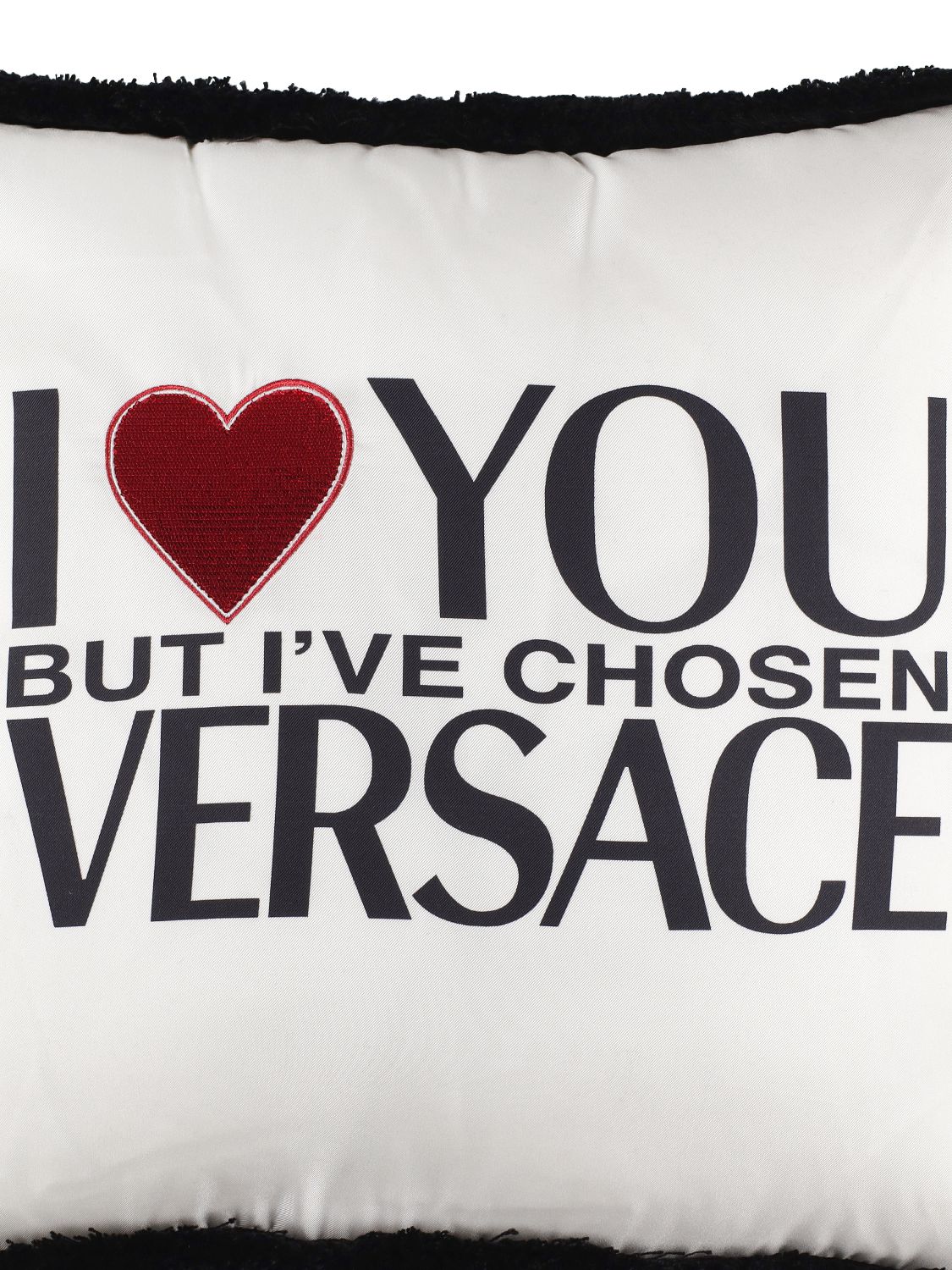 Shop Versace Love  Cushion In White,black,red
