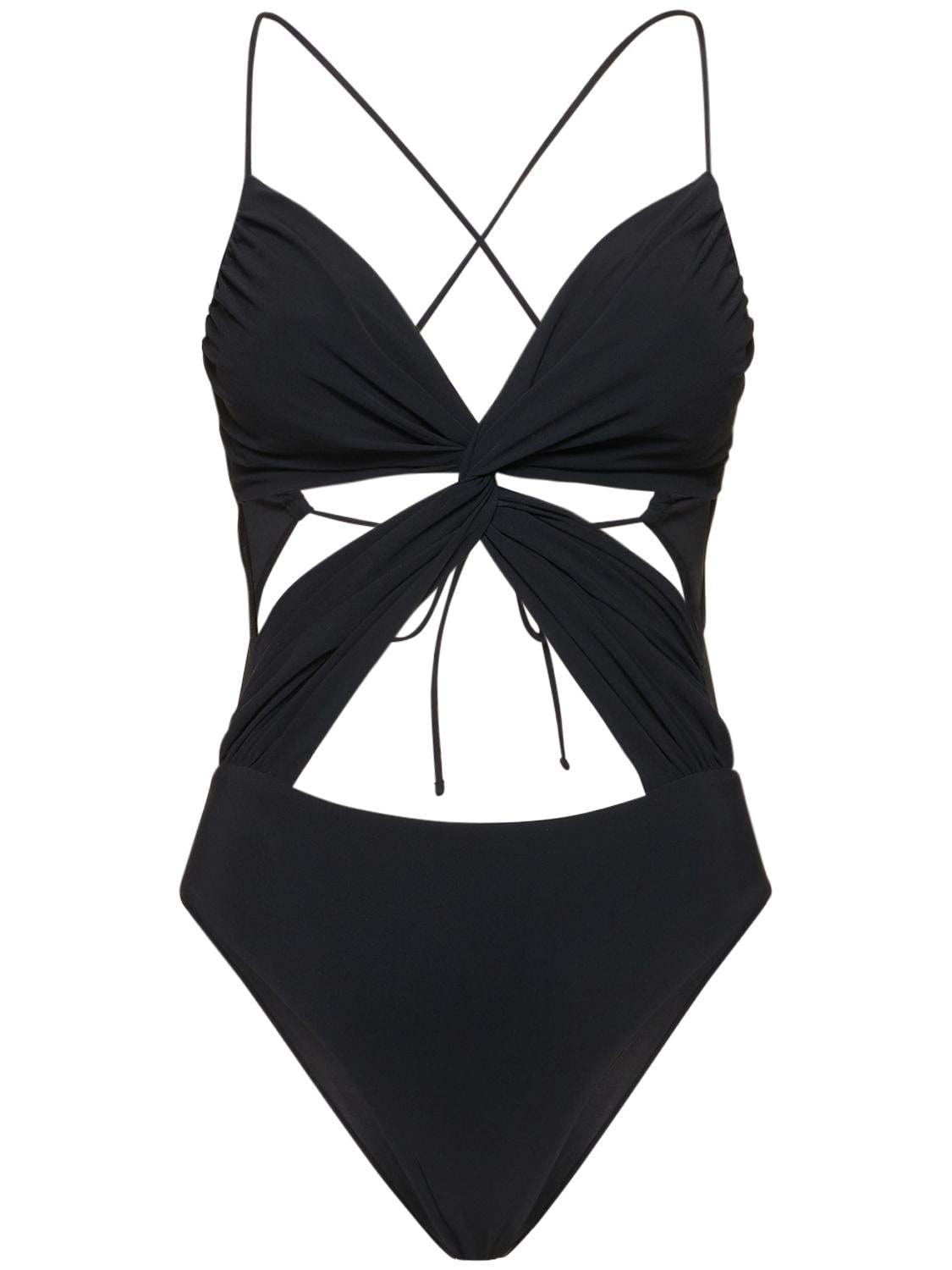 Costarellos Lola Crossed Cutout One Piece Swimsuit In Black | ModeSens