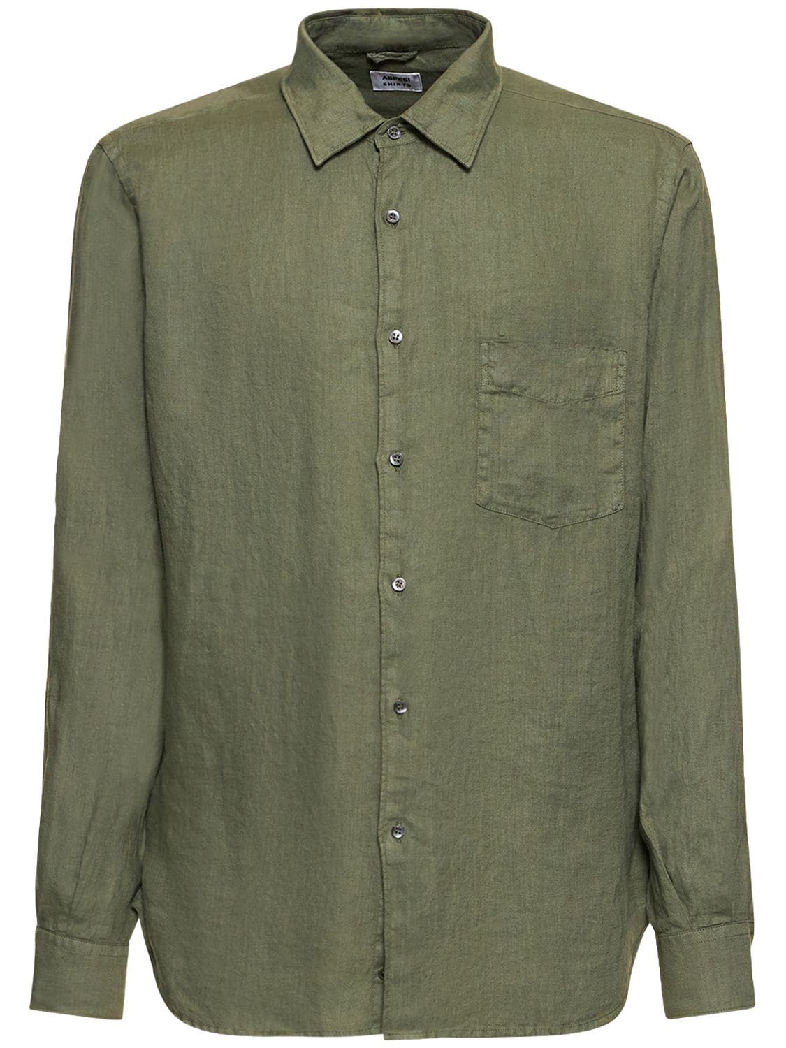 Aspesi Linen Shirt In Sage Green