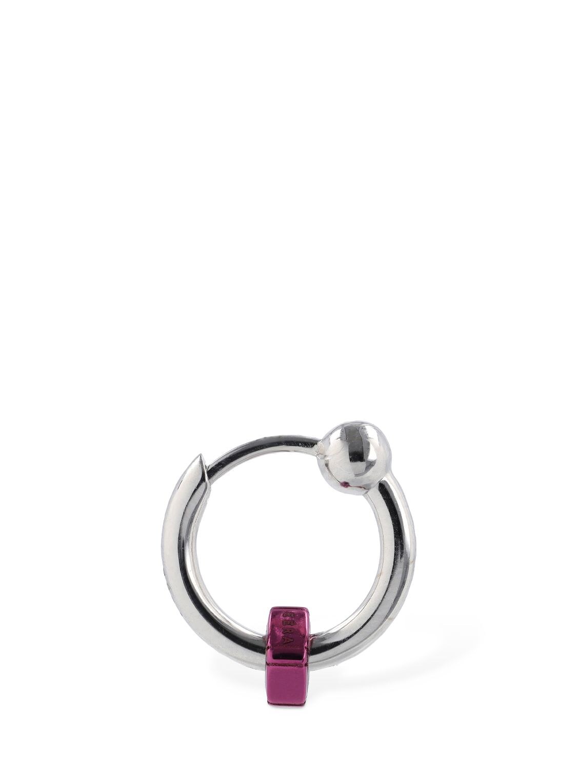 Shop Eéra 18kt Gold Mini Piercing In Silver,fuchsia