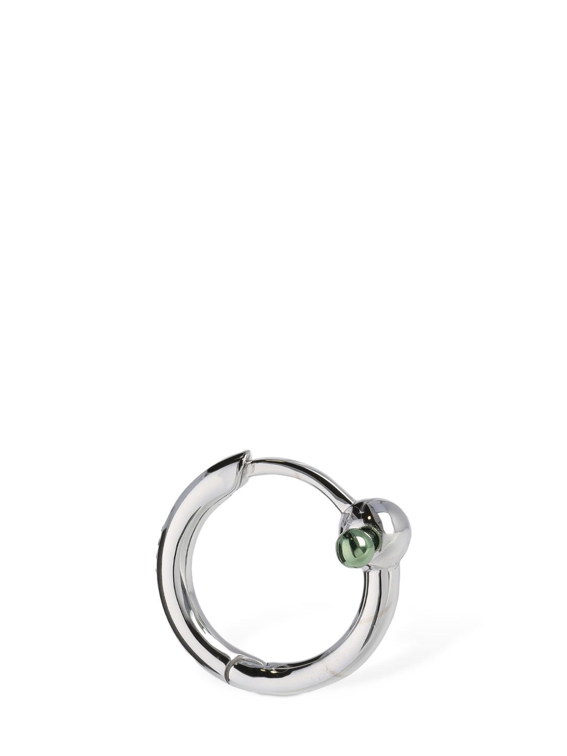 Shop Eéra 18kt Gold Mini Piercing In Silver,green