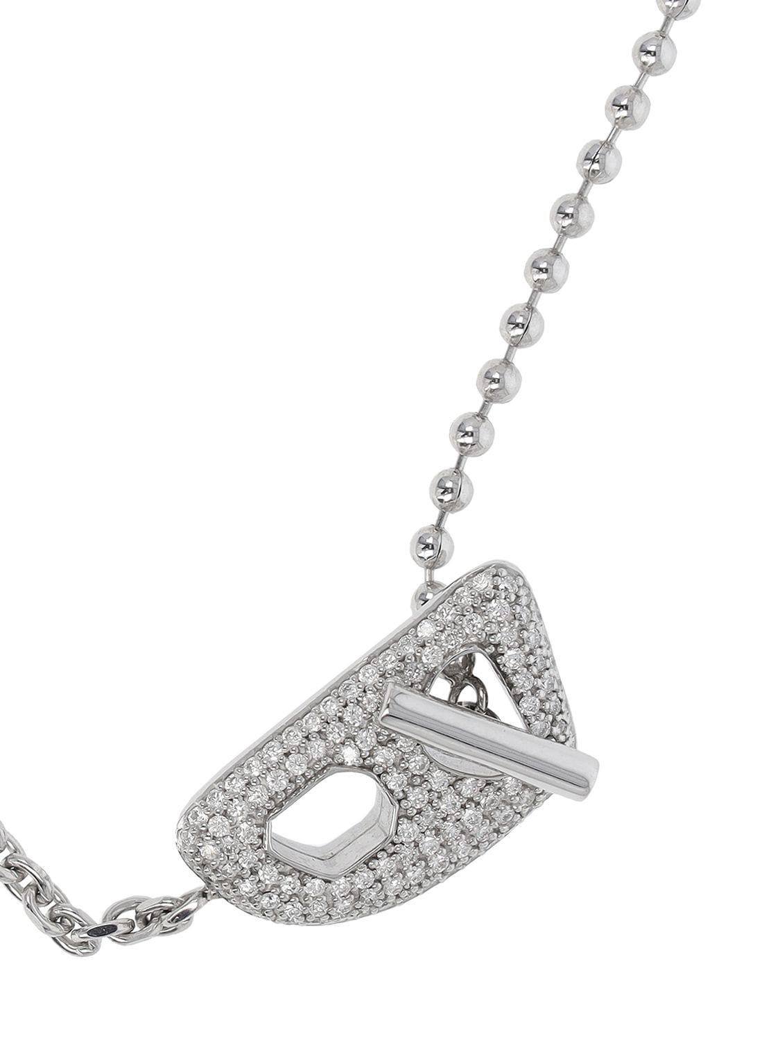 Eéra Stone 18kt Gold & Diamond Long Necklace In Silver