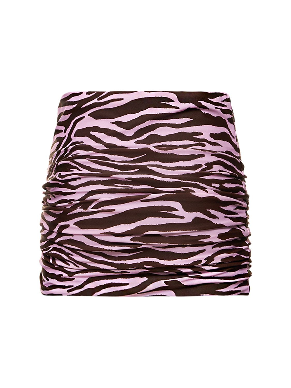 Shop Attico Zebra Printed Mini Skirt In Multicolor