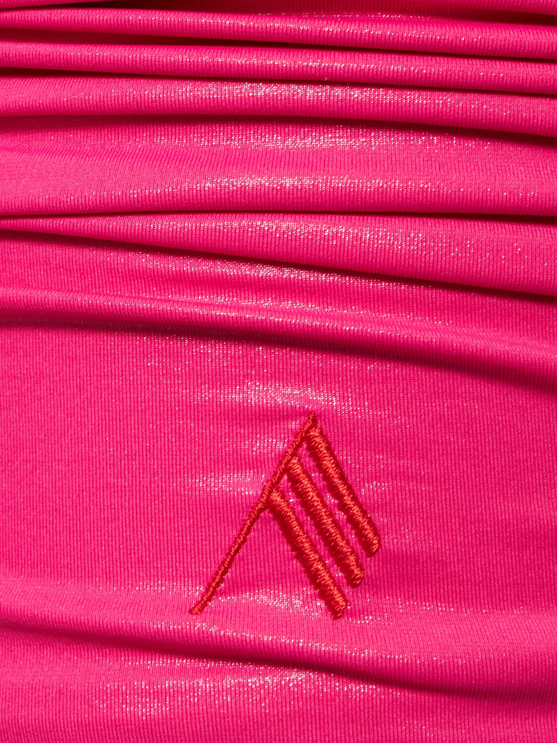 Shop Attico Wet Jersey Mini Skirt In Fuchsia