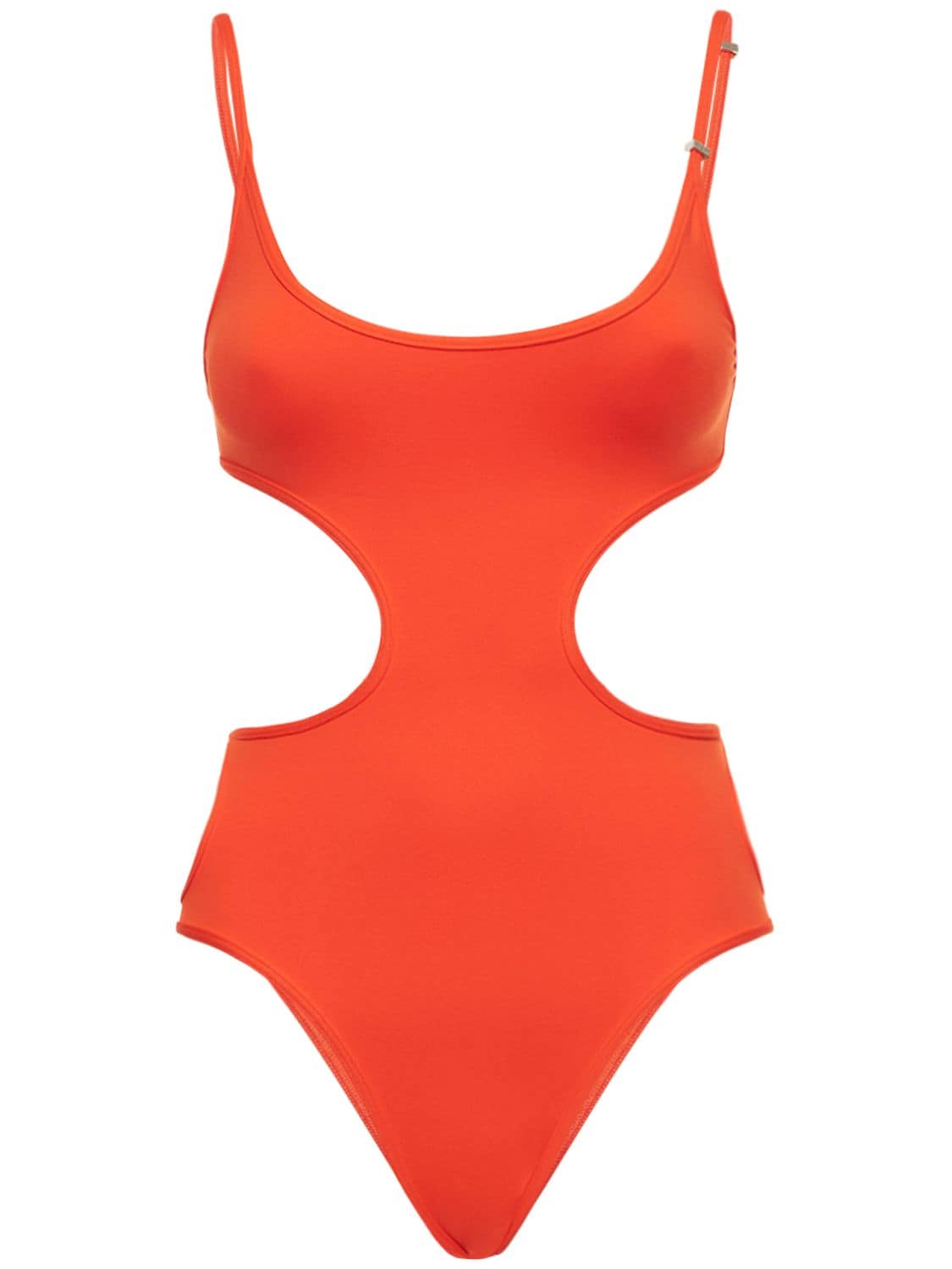 Shop Attico Cut Out One Piece Swimsuit In Orange