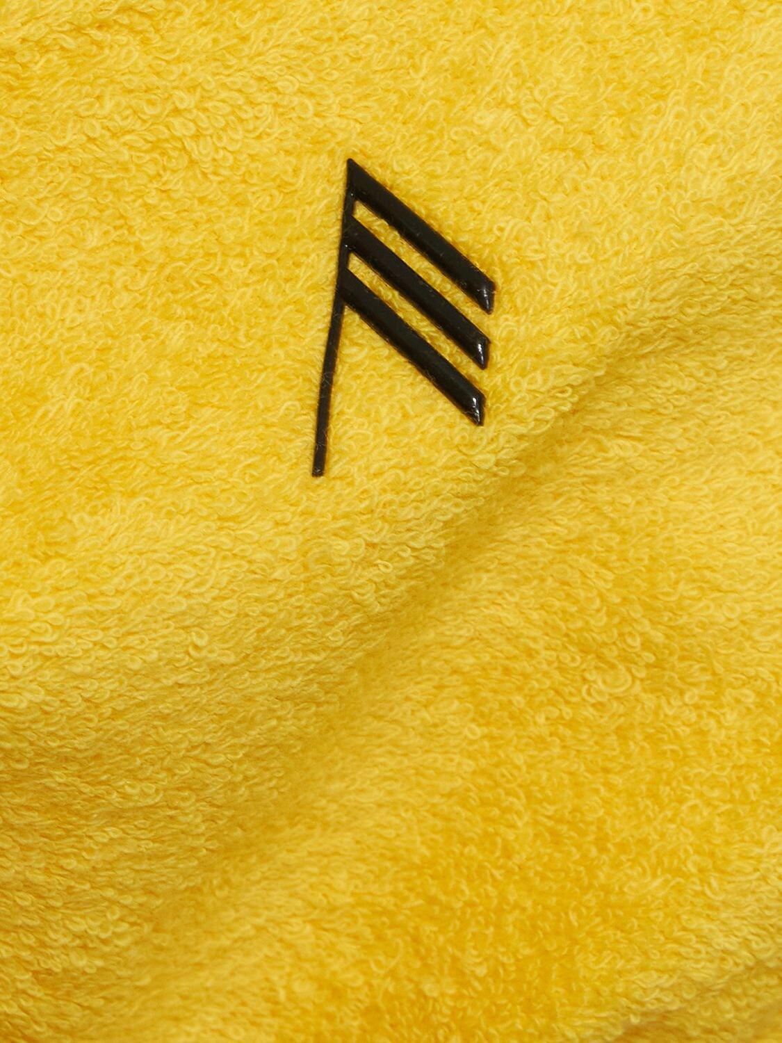 Shop Attico Terry Cloth One-shoulder Bikini In Yellow