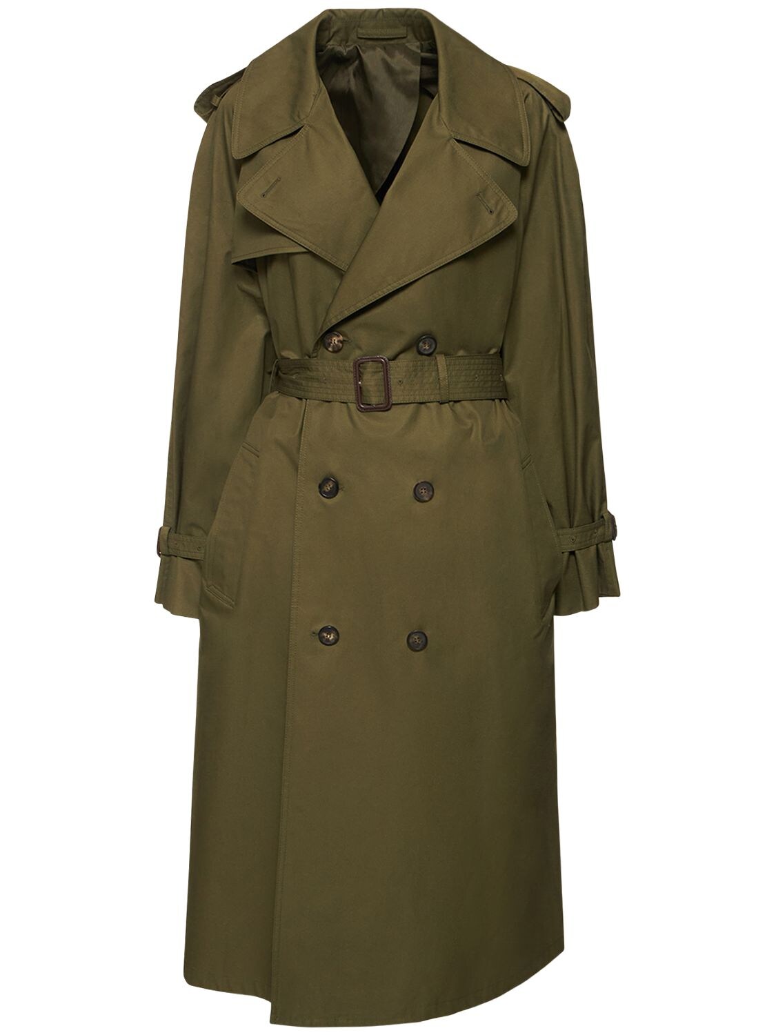 Wardrobe.nyc Cotton Gabardine Trench Coat In Military Green