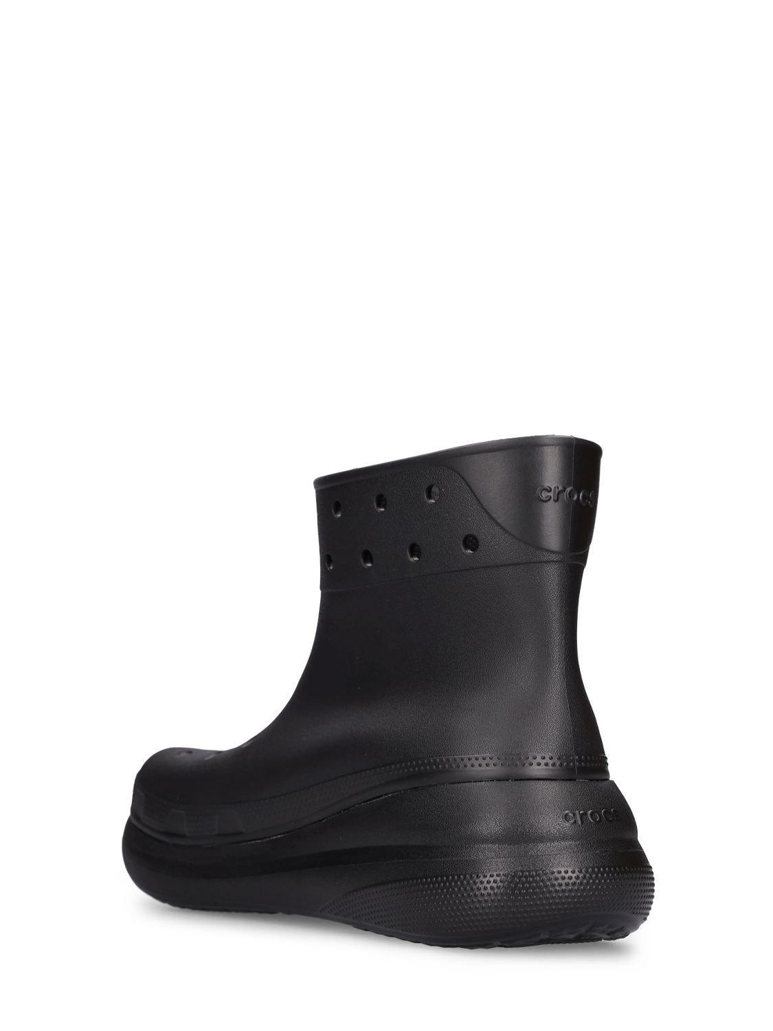 Shop Crocs Classic Crush Boots In Black