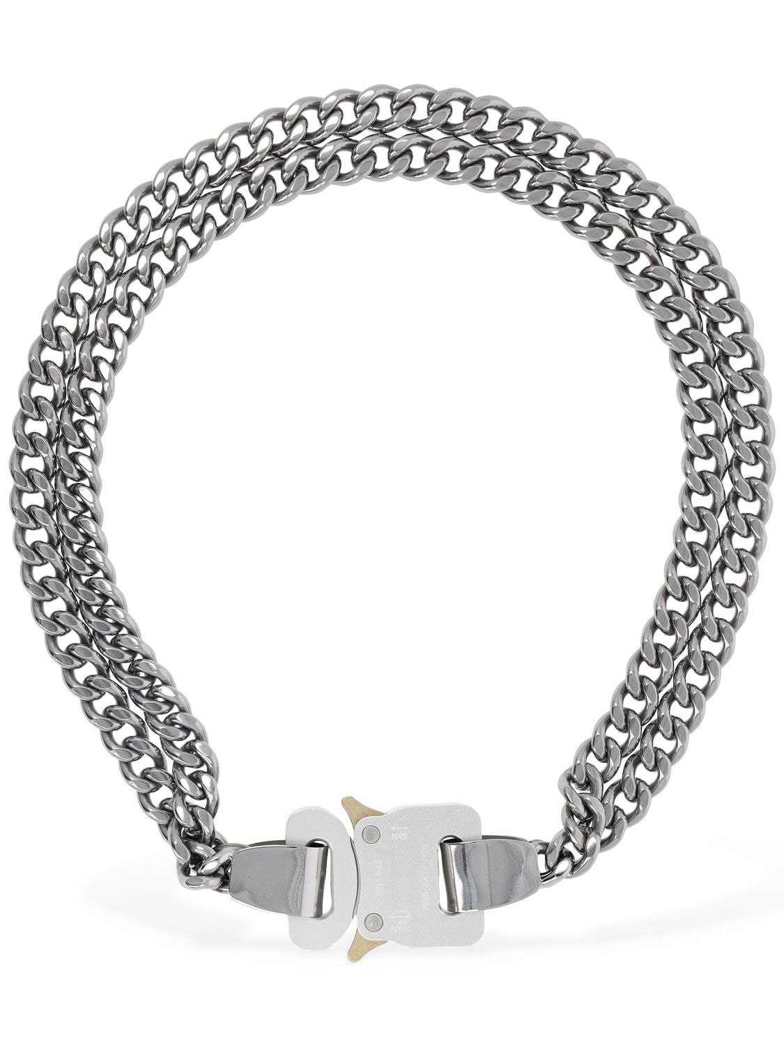 2x Chain Buckle Necklace In Silver