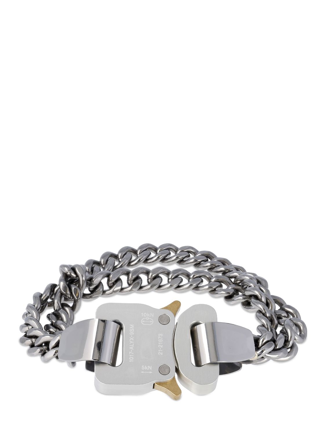 Alyx 2x Chain Buckle Bracelet In Silver
