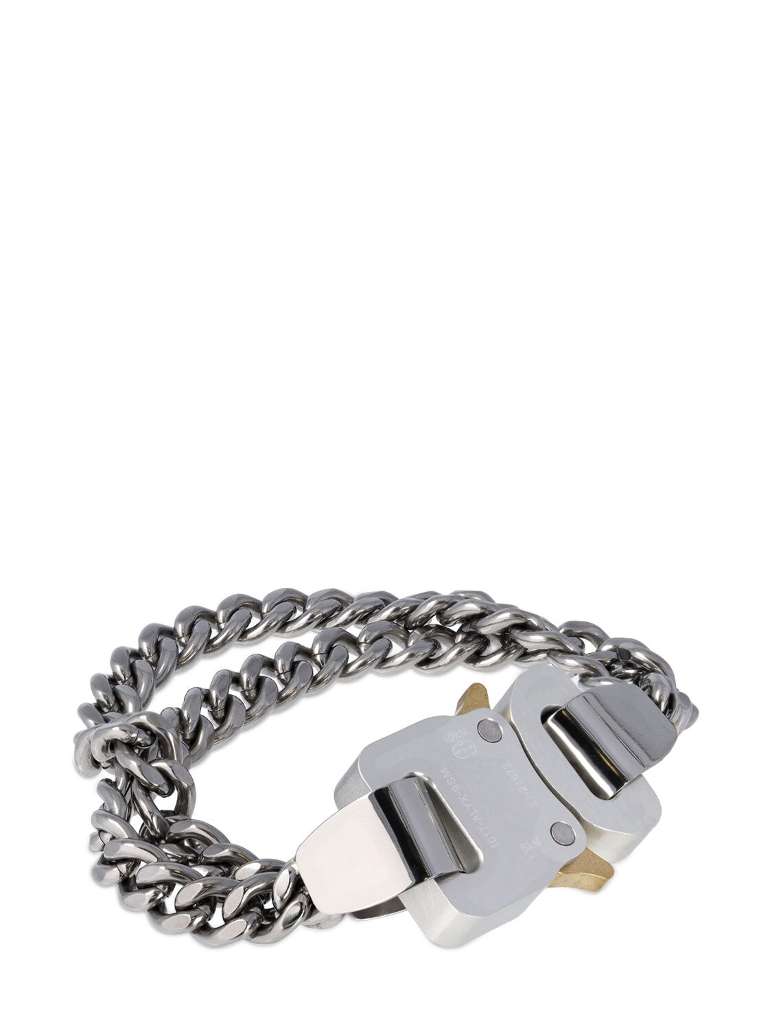 Shop Alyx 2x Chain Buckle Bracelet In Silver