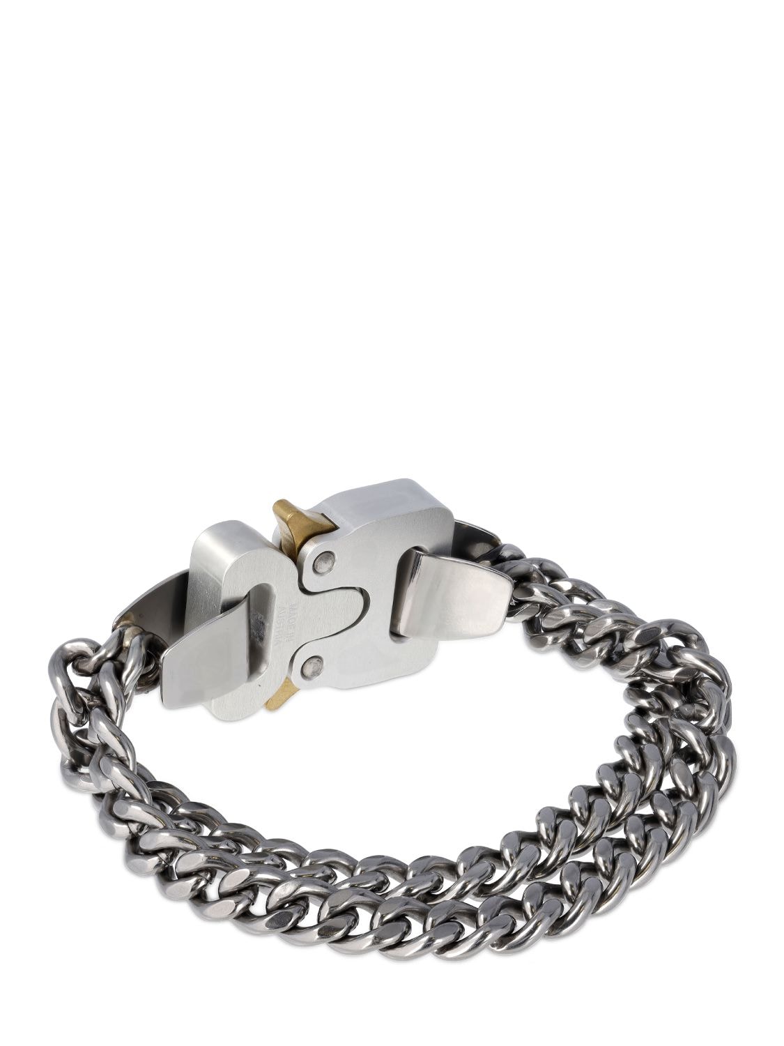 Shop Alyx 2x Chain Buckle Bracelet In Silver