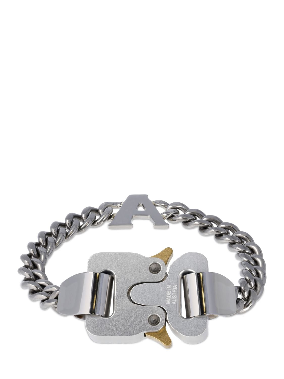 Alyx A Logo Charm Buckle Bracelet In Silver
