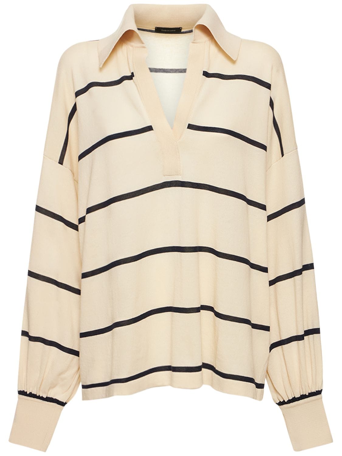 MADE IN TOMBOY MINA STRIPED COTTON POLO TOP