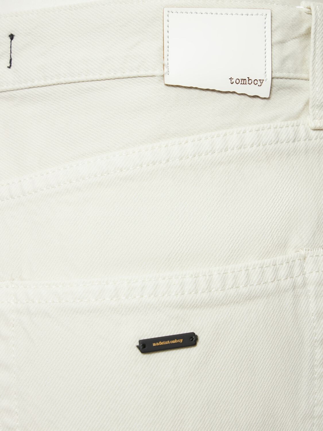 Shop Made In Tomboy Margherita Cotton Denim Wide Jeans In White