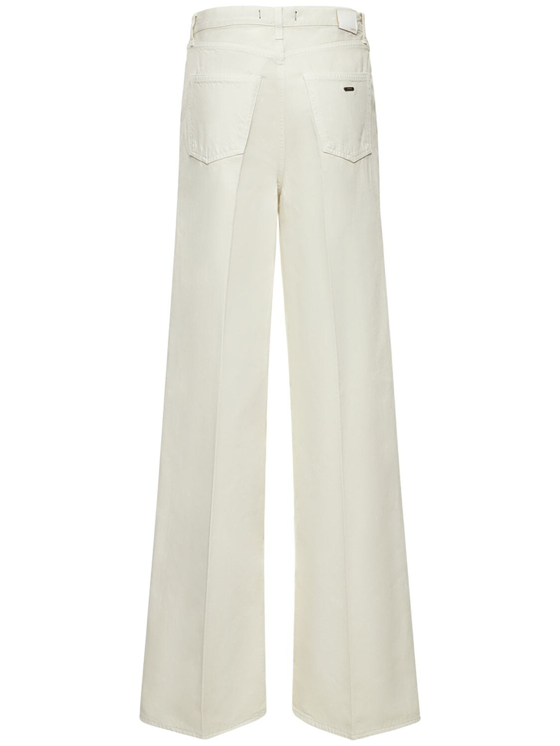 Shop Made In Tomboy Margherita Cotton Denim Wide Jeans In White