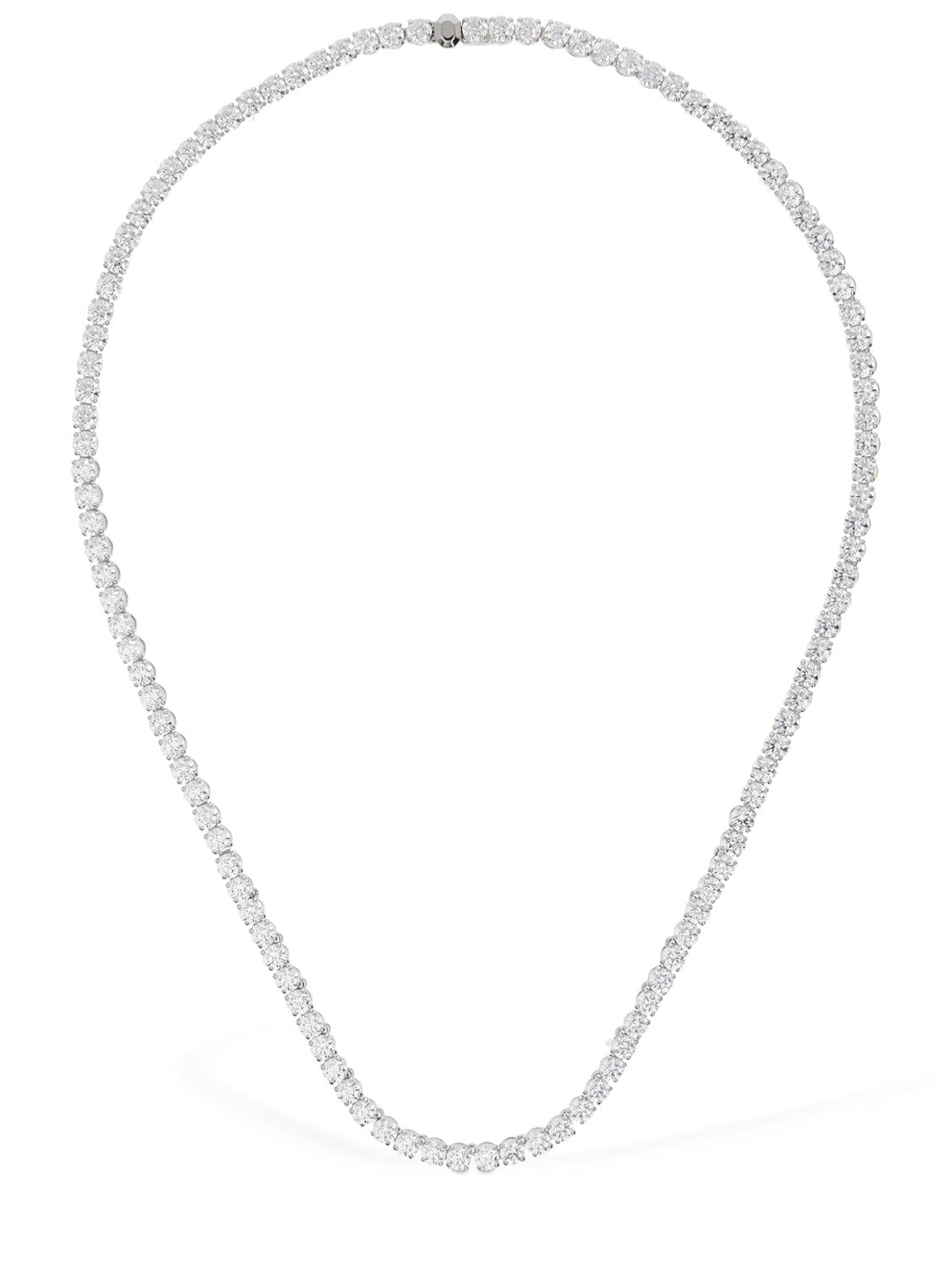 Swarovski Matrix  Tennis Necklace In Silver