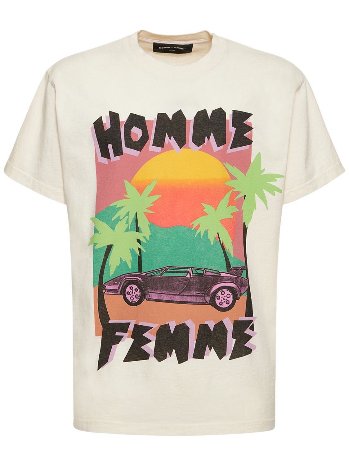 HOMME + FEMME LA Paper Cut Cotton Jersey T-shirt
