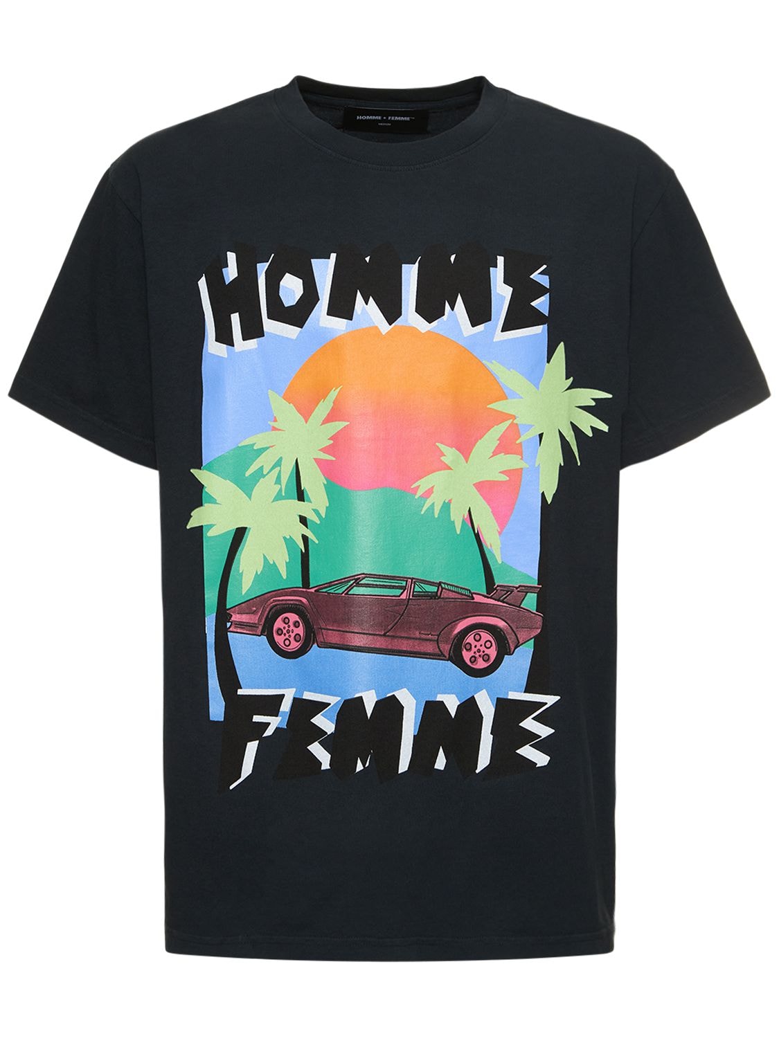 HOMME + FEMME LA Paper Cut Cotton Jersey T-shirt