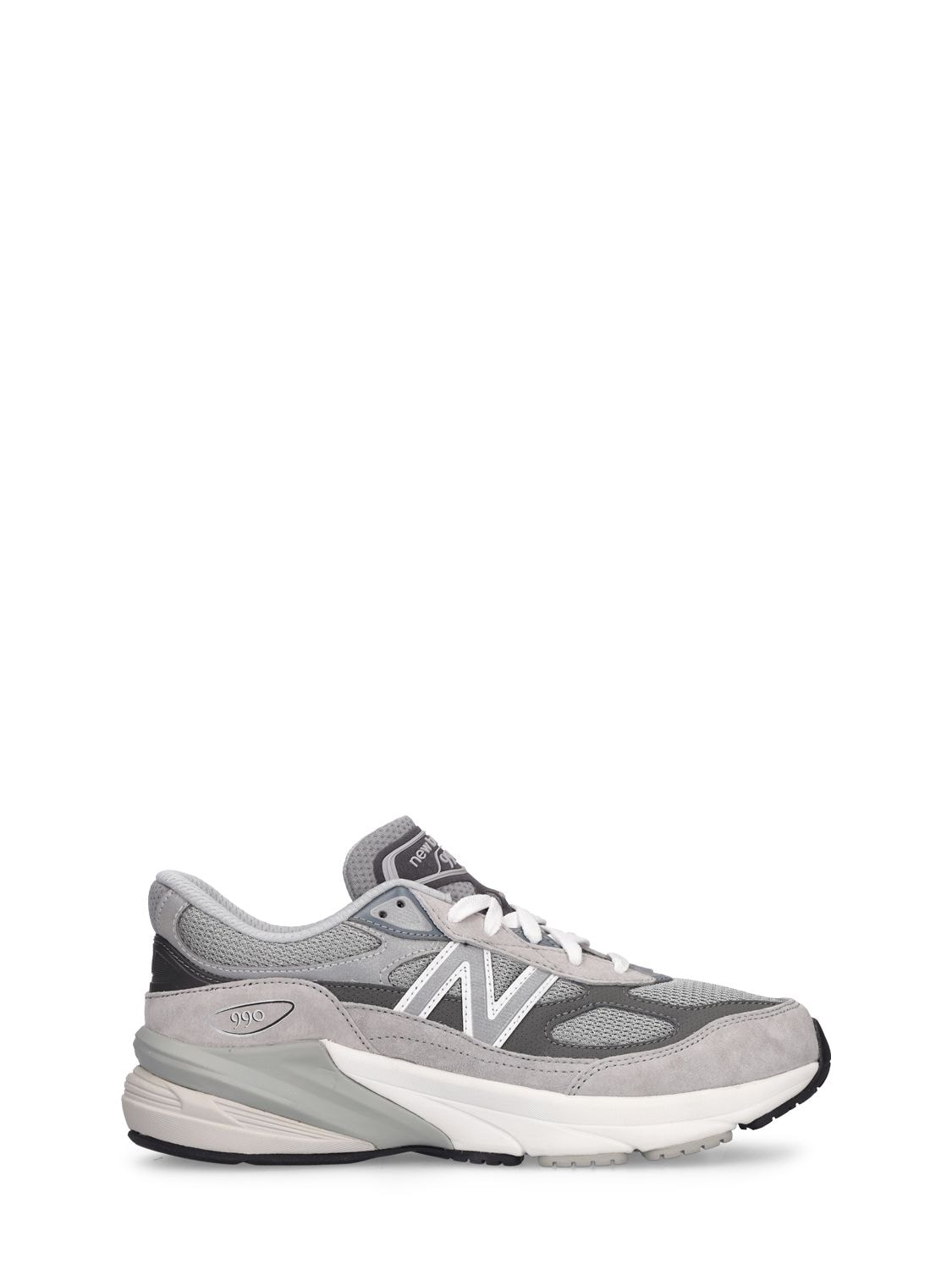 NEW BALANCE 990 LEATHER & MESH LACE-UP SNEAKERS