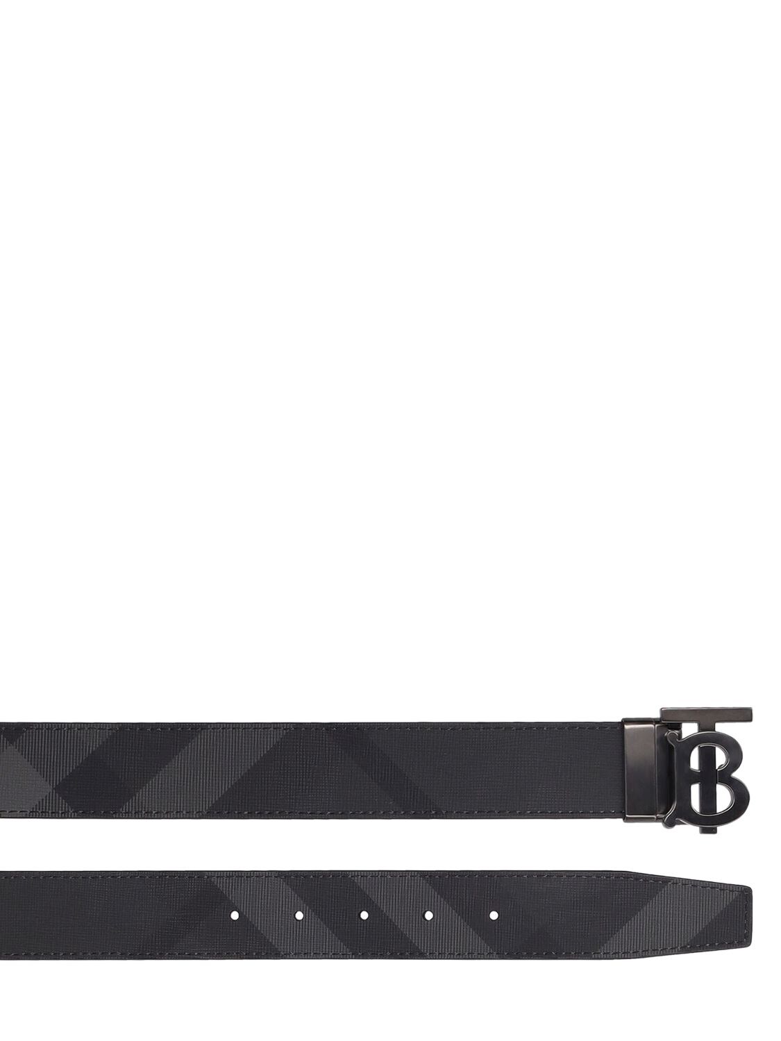 Shop Burberry 35mm Tb Logo Plaque Belt In Charcoal