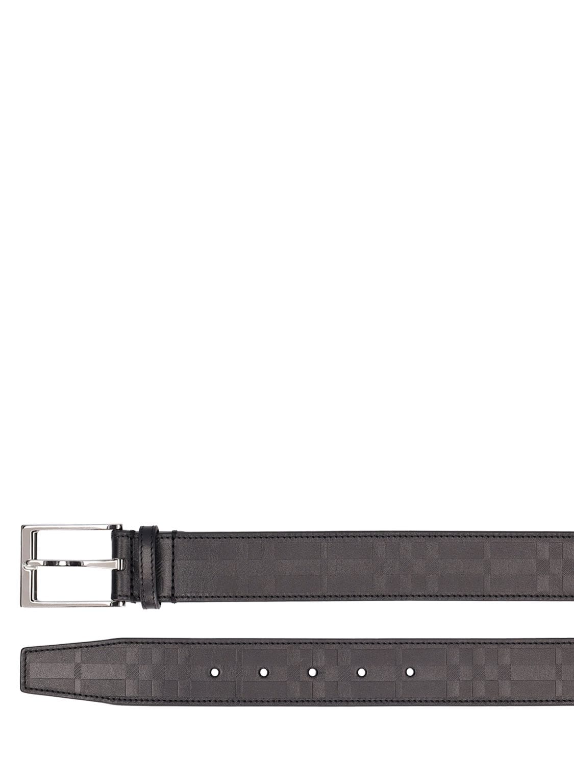 Shop Burberry 35mm Louis Embossed Belt In Black
