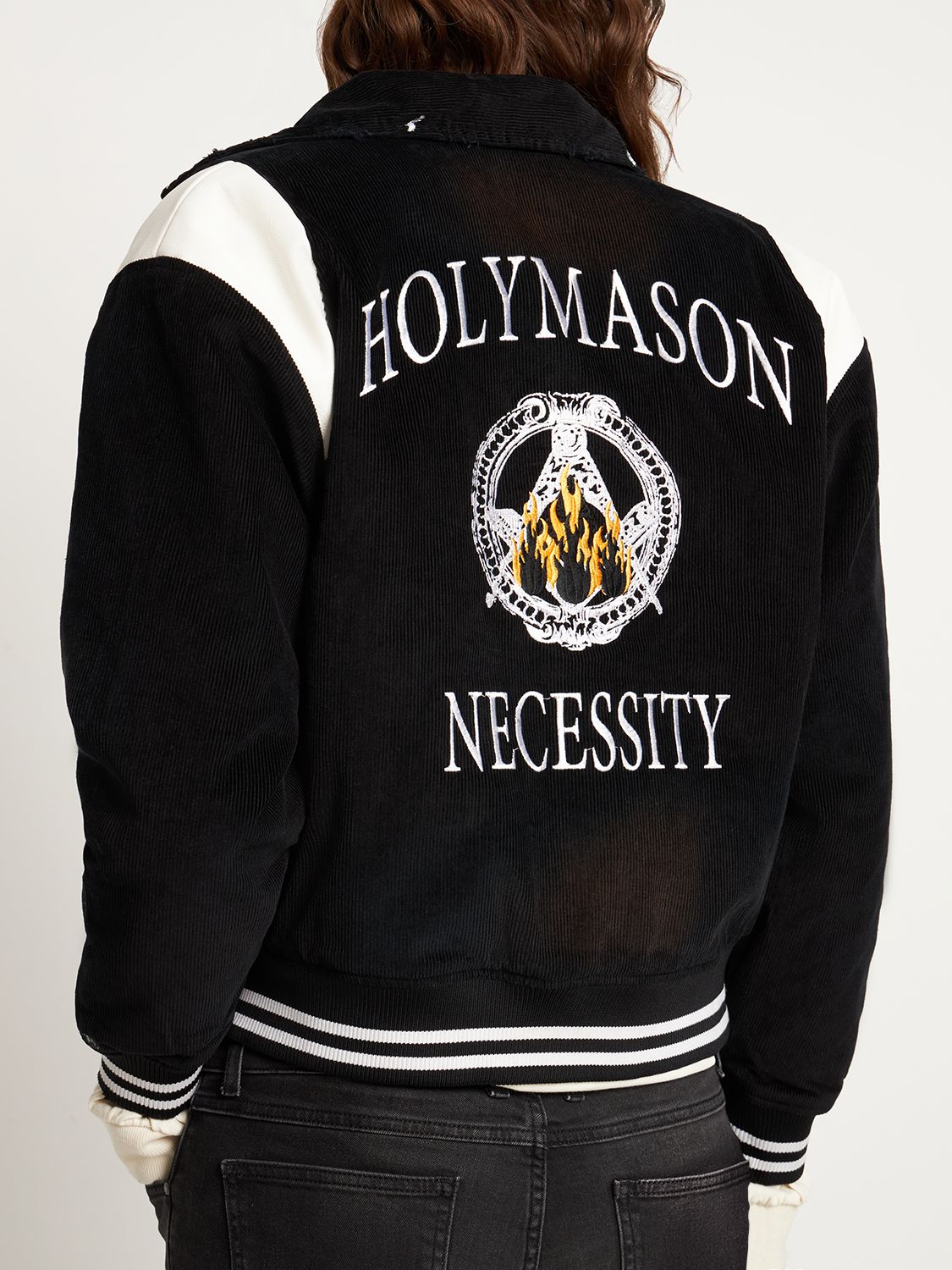 H.m Vintage Corduroy Varsity Jacket In Black