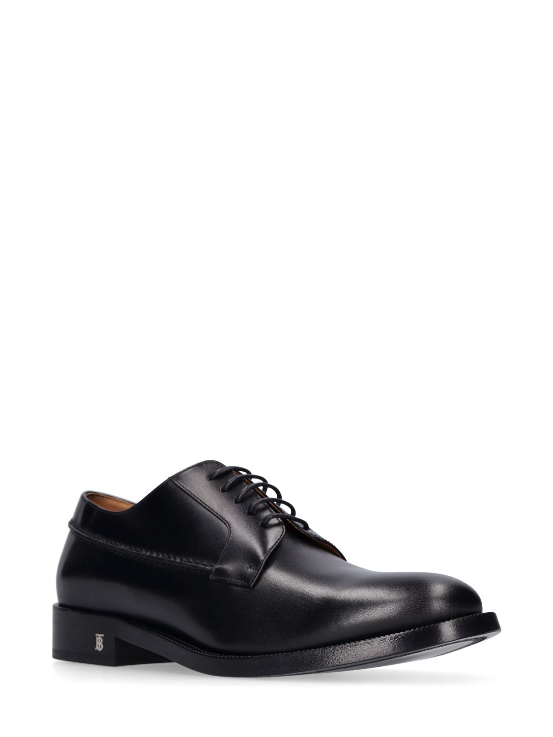 Shop Burberry Cunnigham Leather Lace-up Shoes In Black